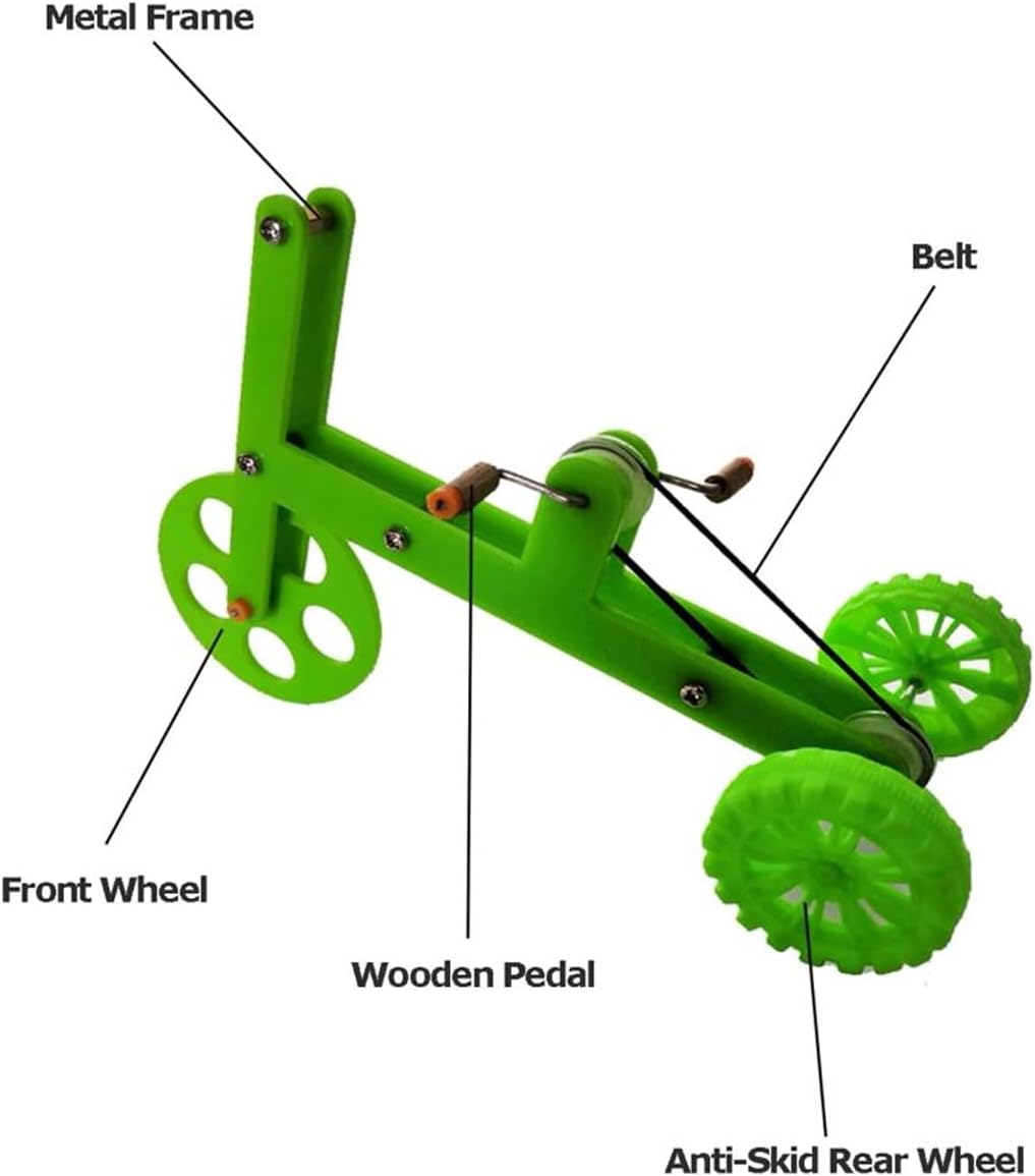 AIMALL Parrot Training Bicycle Toy, Interactive Bird Props for Small and Medium Birds, 5.51X2.83X3.42 Inch or 7.28X2.83X4.92 Inch, Includes Spare Belt