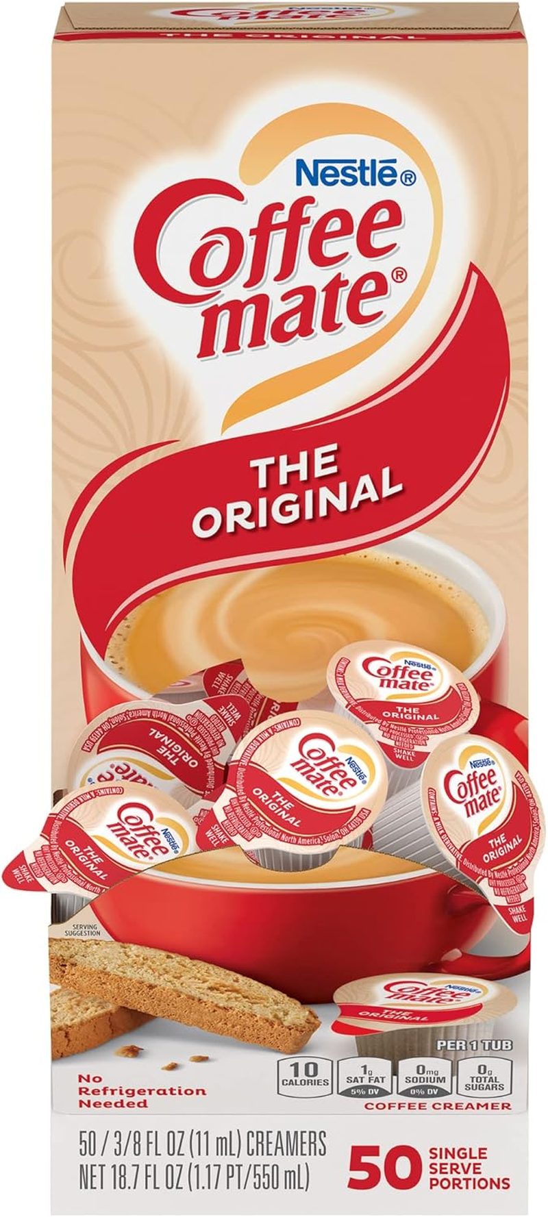 Nestle Coffee-Mate Coffee Creamer, Original, Liquid Creamer Singles, 50 Count image number 4