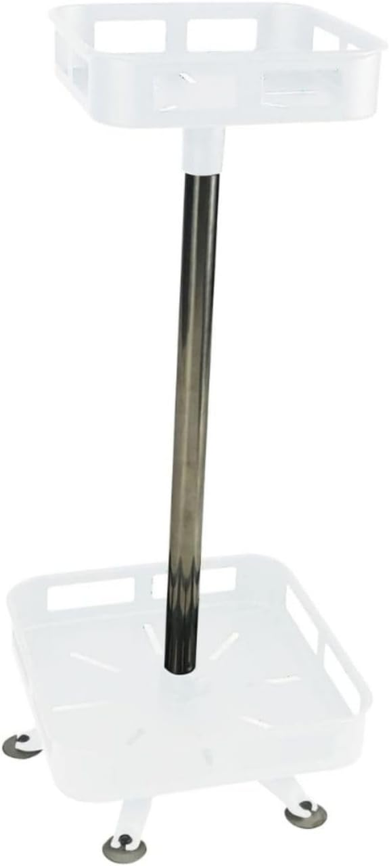 Gominimo 2 Tier 360&deg; Rotating Carbon Steel Spice Rack in Square Shape for Kitchen Table Pantry Countertop, White