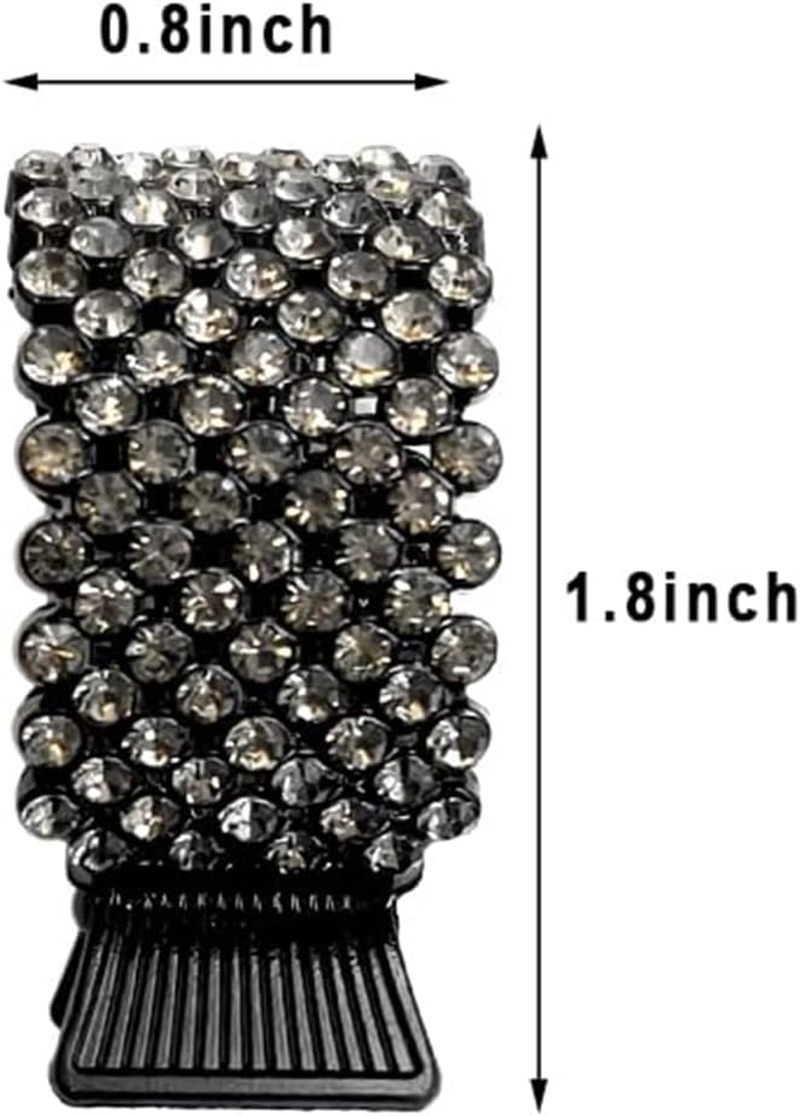 Orivin Small Shark Clips with Rhinestones in 4 Styles - Safe High Ponytail for Thick Long Hair for Women (Gold/Silver/Black/Pearl) image number 4