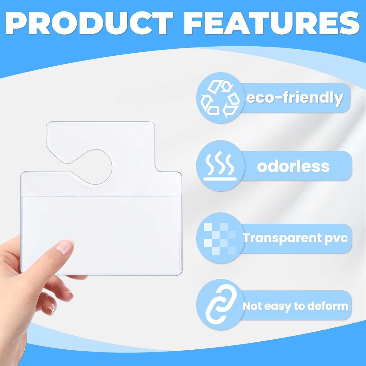 20 Pcs Clear Parking Pass Holder for Car Windshield, Handicap Placard Holder, Permit Holder, Parking Permit Hang Tag for Car Rear View Mirror (Clear) image number 1