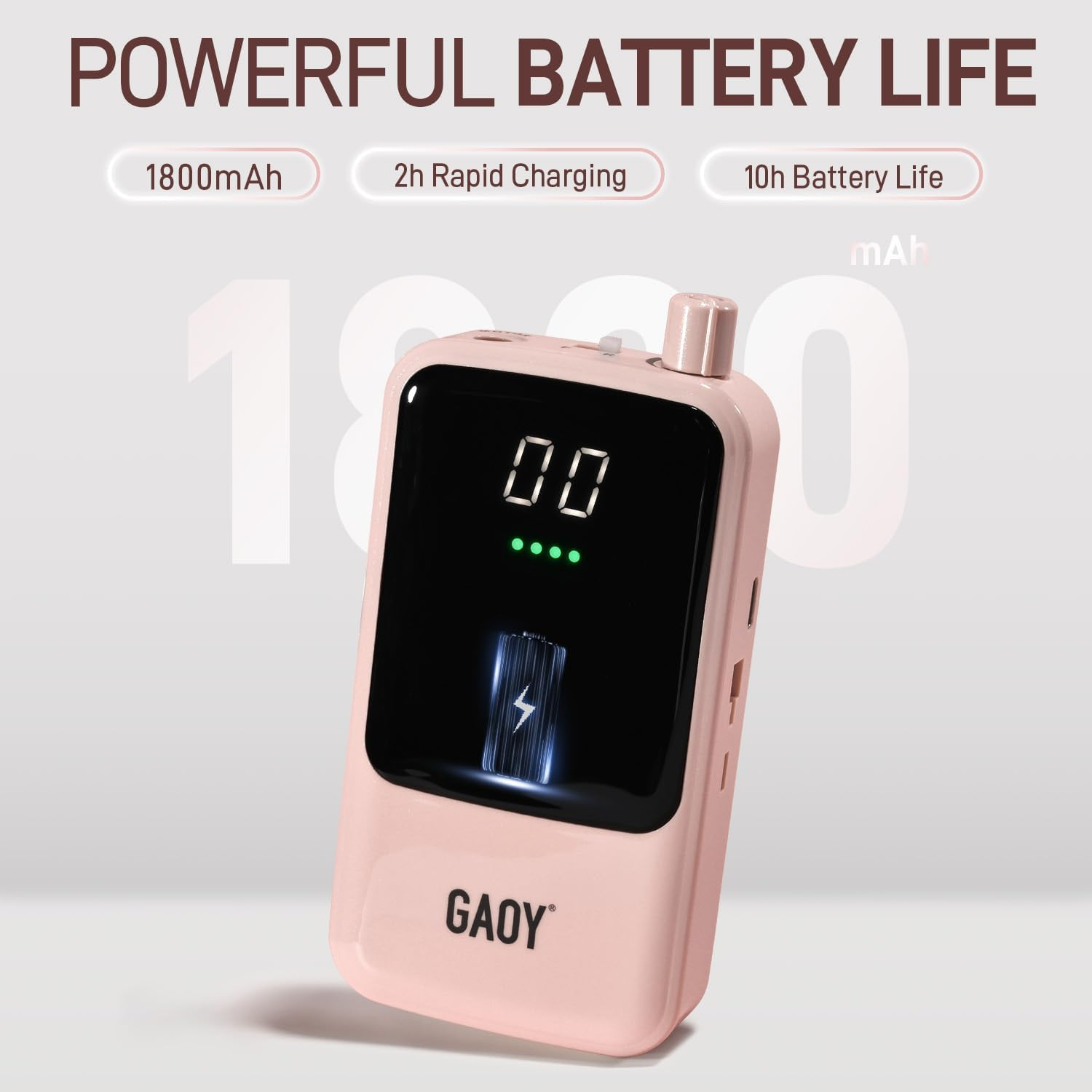 GAOY Rechargeable Cordless Nail Drill for Beginners, Electric Nail File with 12 Drill Bits and Sanding Band Set for Acrylic and Gel, Pink image number 1