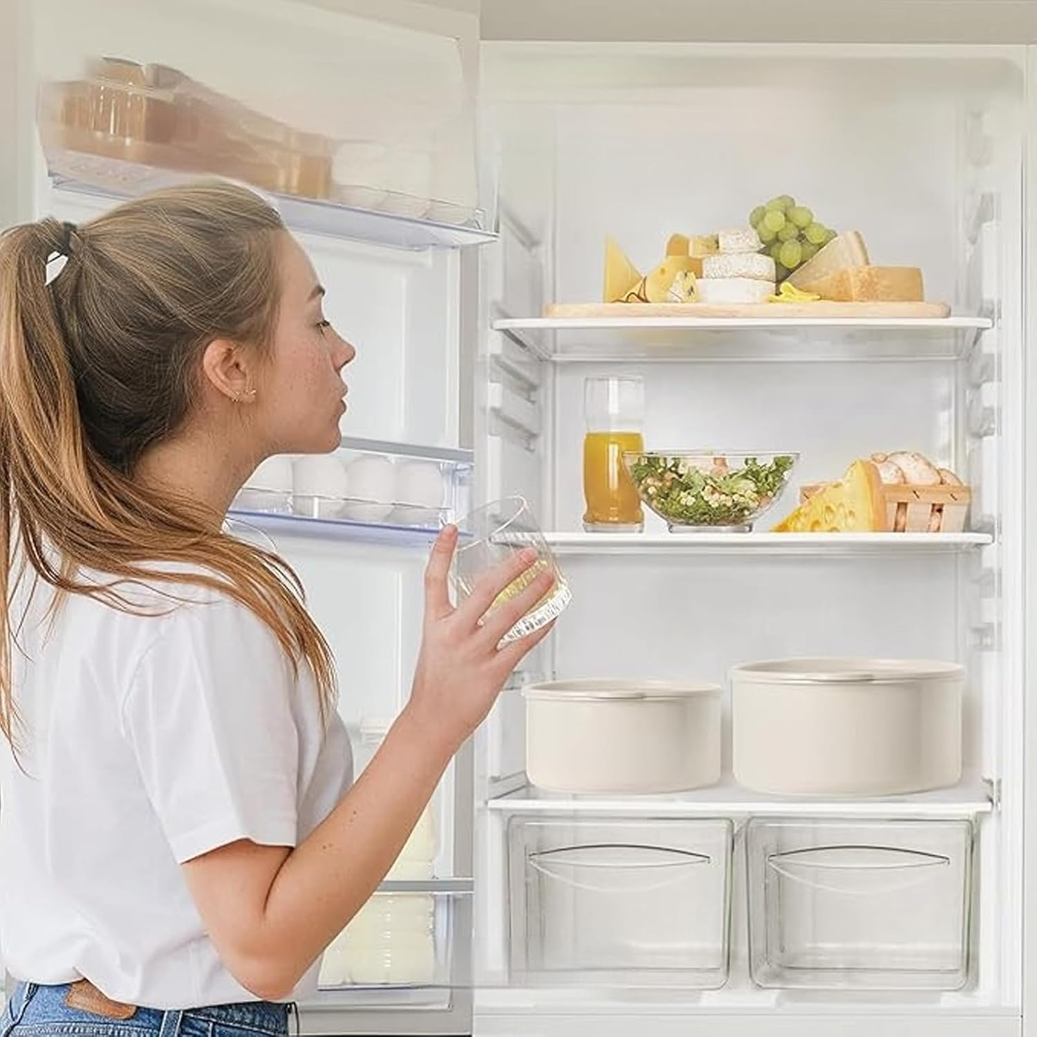 17 Piece Pots and Pans Set, Nonstick Kitchen Cookware Set, Ceramic Induction Detachable Handle Cookware, Non Stick Cookware Pan Set with Removable Handle for All Stove Tops, PFAS and PFOA Free image number 6