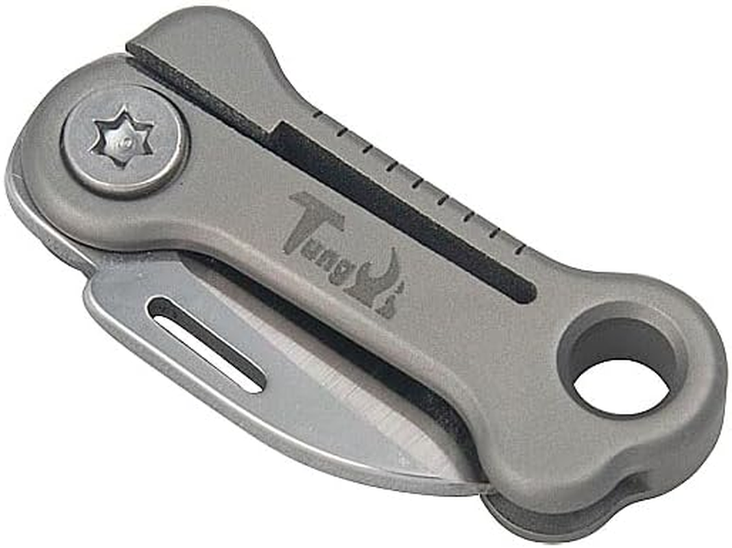 Tungyi Mini Folding Pocket Knife, EDC Tiny Package Knife, 0.8" Stainless Steel Blade with Titanium Handle, Ultra Compact and Lightweight