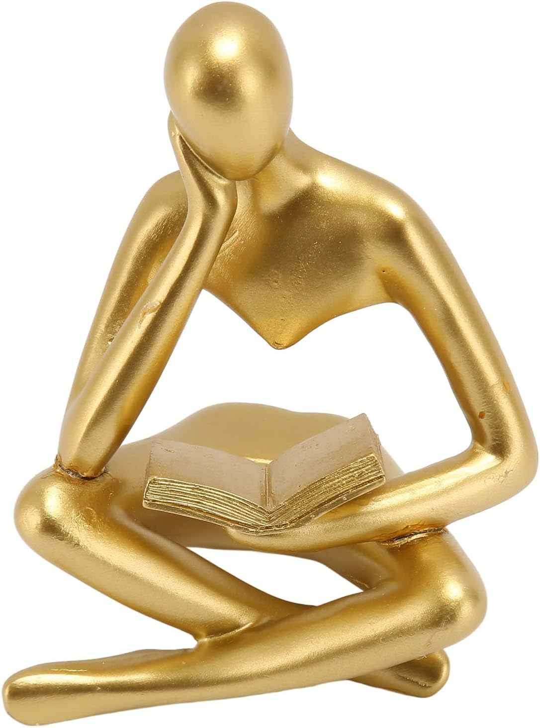 Abstract Resin Statue for Office Home Decor Lightweight Durable Sitting Figure Sculpture Fine Detail Stable Structure Lounge Room Bedroom Living Area 150Characters - Gold image number 5