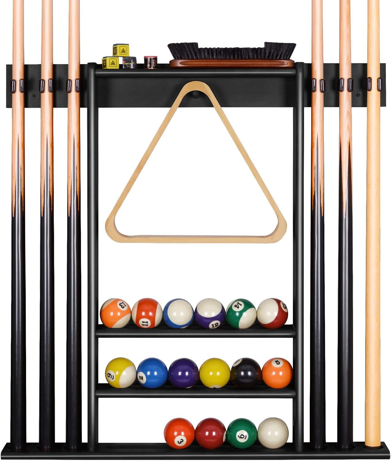 Ikkle Pool Cue Rack Holder Wall Mount, Billiard Stick Holder Wall Mounted, Pool Table Accessories for Billiard Room, Club, Man Gave (Cue Rack Only) image number 2