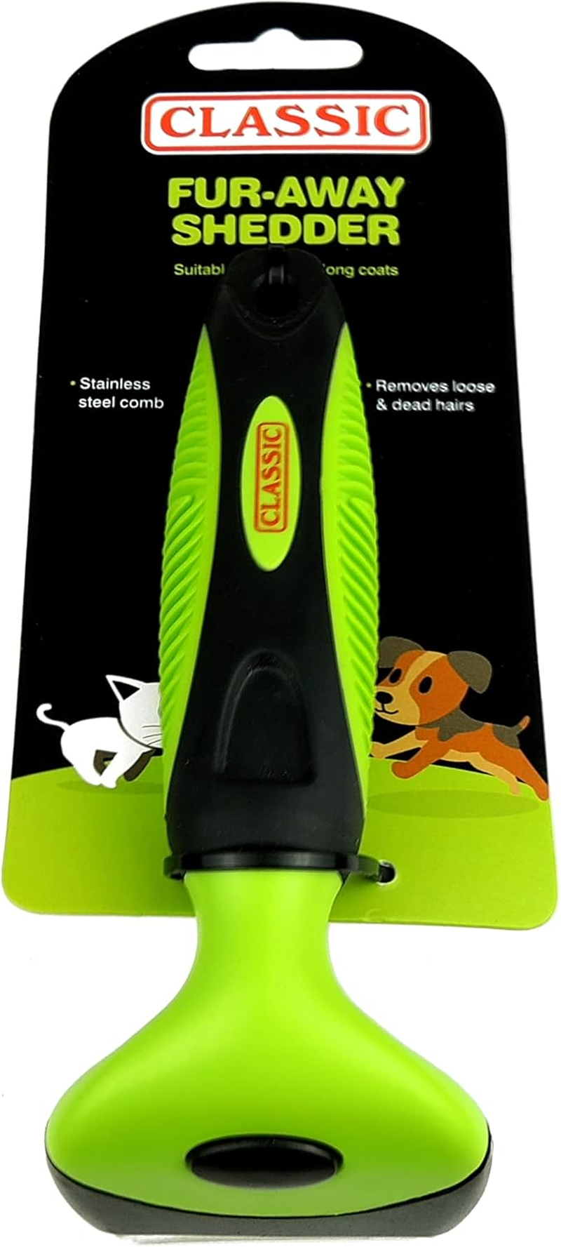 CLASSIC Pet Grooming De-Shedder for Dogs - Small, Green
