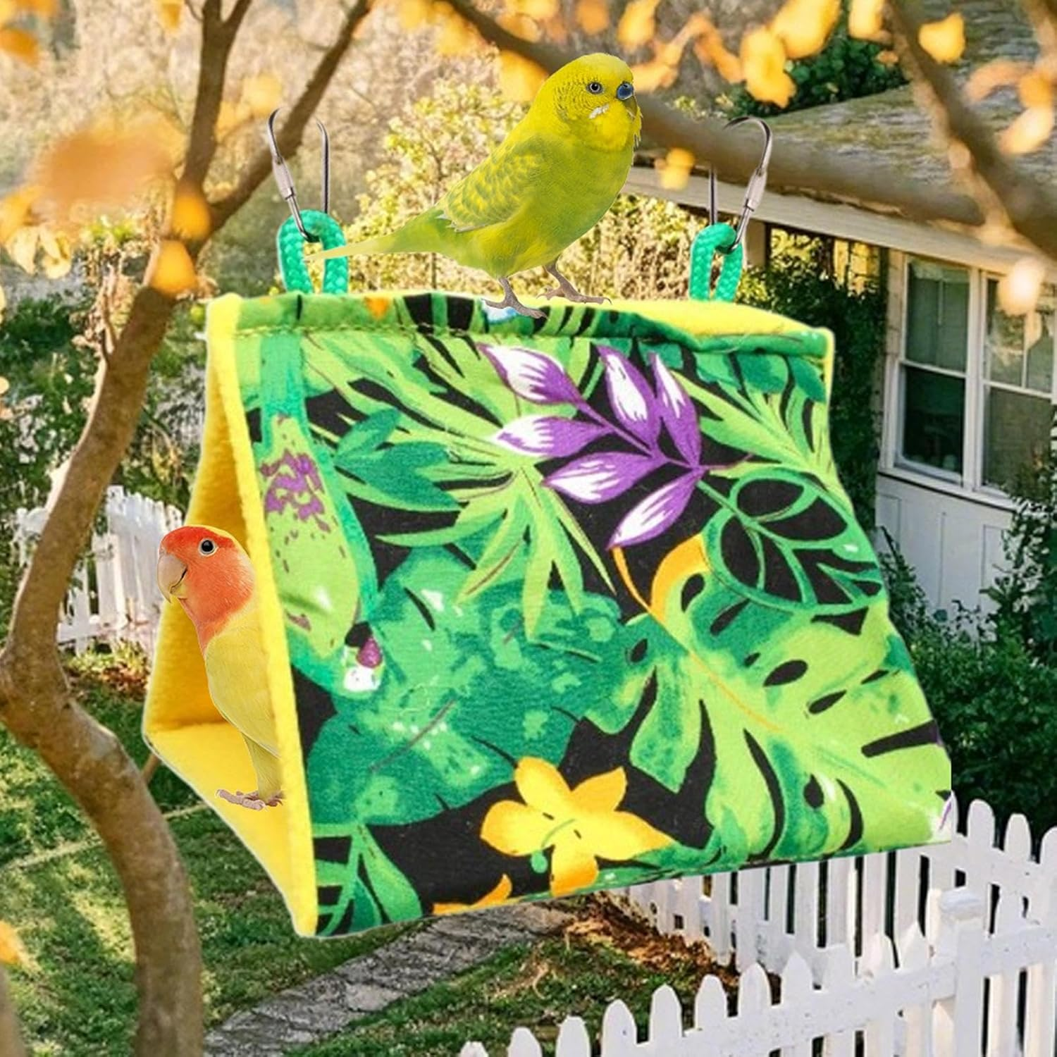 Bird Bed | Bird Hut Hammock Sleeping Bed | Warm Snuggle Tent for Pet Lovebirds Cockatiel Cockatoo African Grey Finch Conure Macaw Parakeet