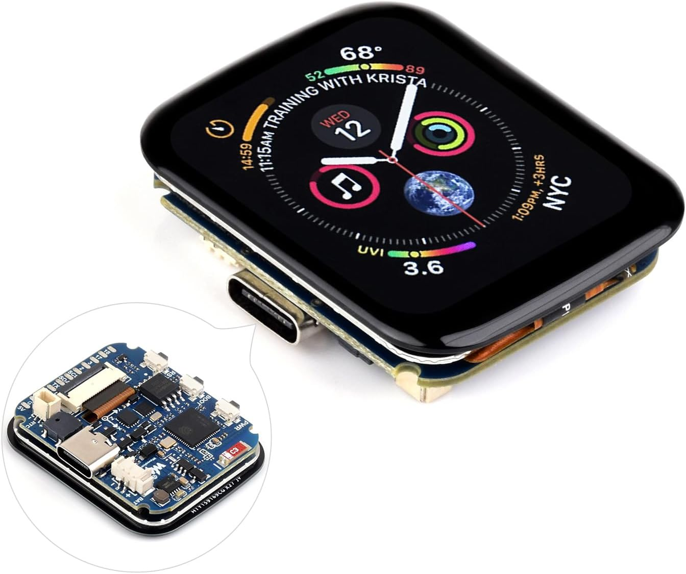 Waveshare ESP32-S3 1.69Inch 262K Color Touch LCD Development Board, 240&times;280 Resolution,Compact Size, Accelerometer and Gyroscope Sensor image number 1