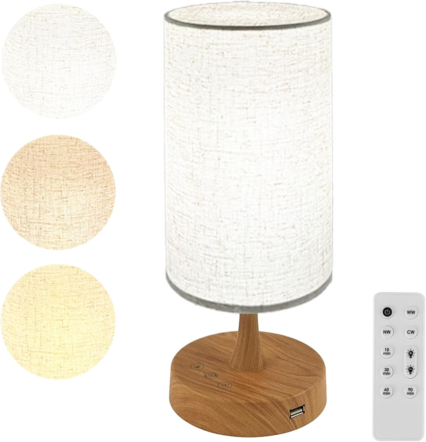 SAD Lamp 10000 Lux, Uv-Free Daylight Light Therapy, 360&deg; Linen Shade, 3 Colour Temperatures & 4 Brightness, Timer & Memory, Remote + Touch, USB Charging for Home/Office image number 6