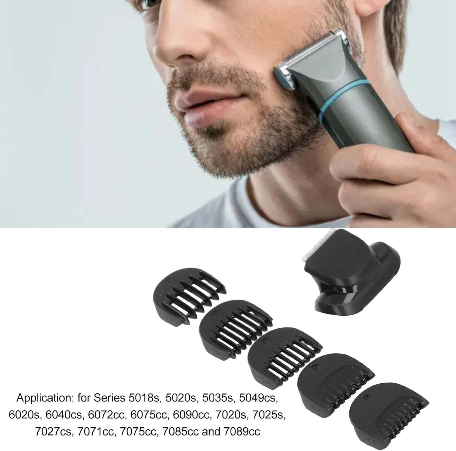 Beard Trimmer Attachment for Series 5 6 7 Electric Razors, 1/2/3/4/5/6/7Mm Replacement Shaver Guide Combs for 5018S 5020S 5035S 5049Cs Electric Shavers image number 3