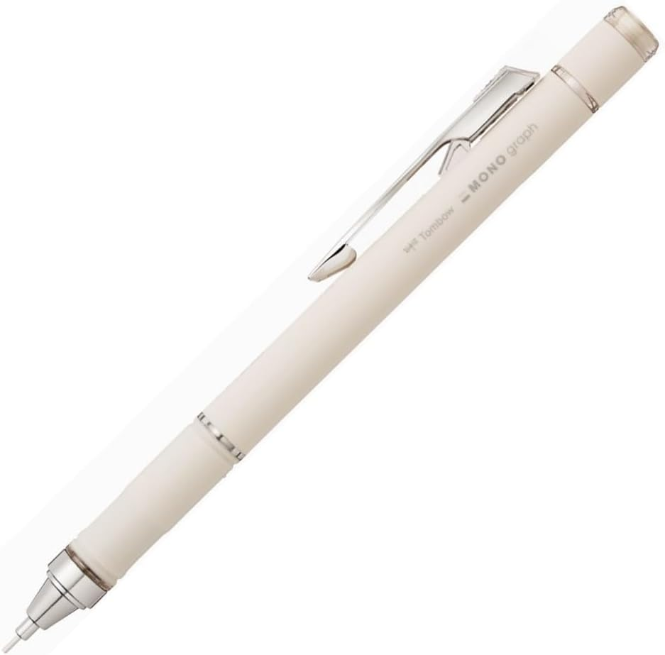 Tombow Mechanical Pencil, 0.5Mm, MONO Monograph Grip (Soft Fit Grip for Anti-Fatigue), Ivory DPA-151A