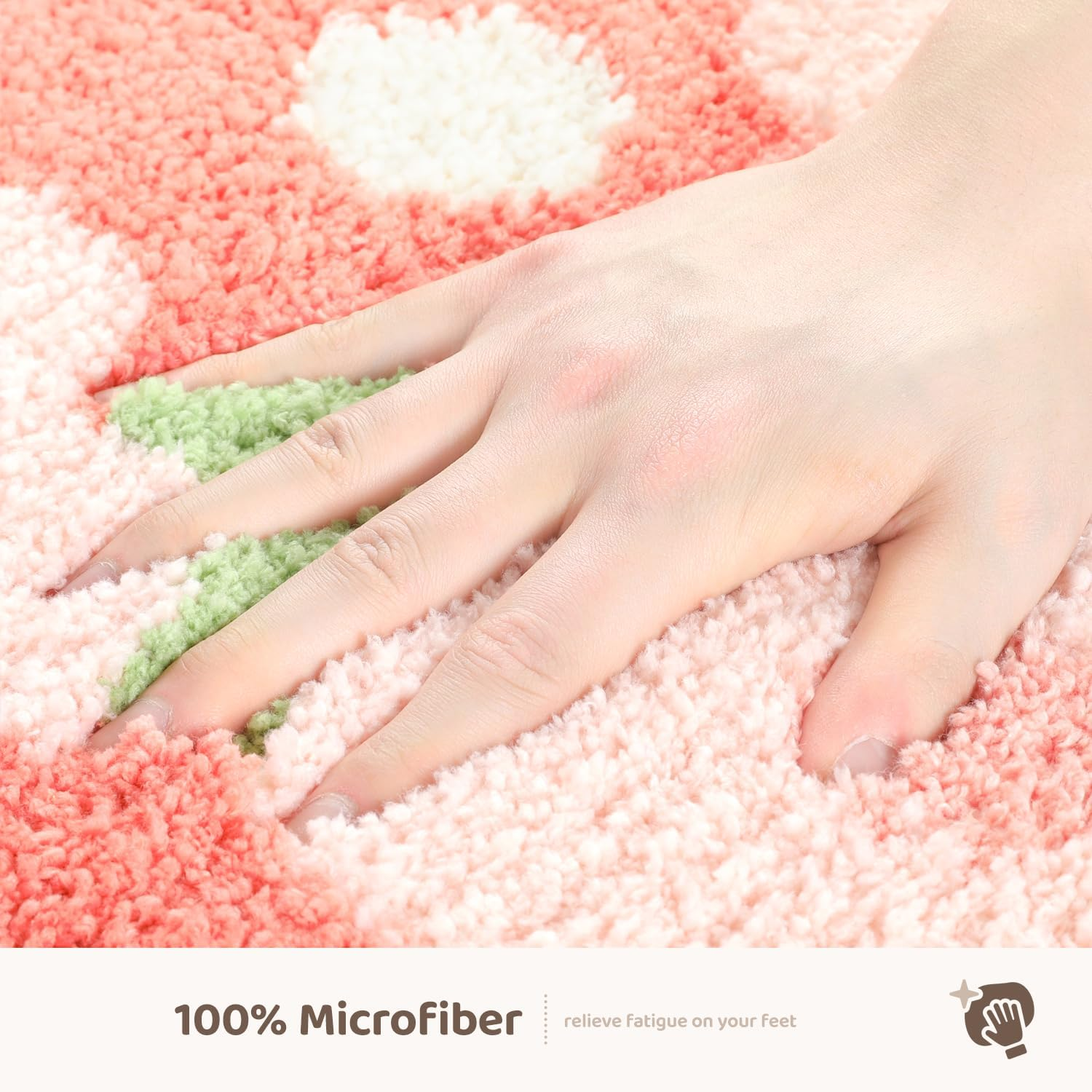 Molesun Cute Bath Mat, Extra Soft Absorbent Bath Mat, Non-Slip Comfortable Bath Mat, Rug for Bathtub, Shower, Bathroom, Machine Washable, 40 X 60 Cm