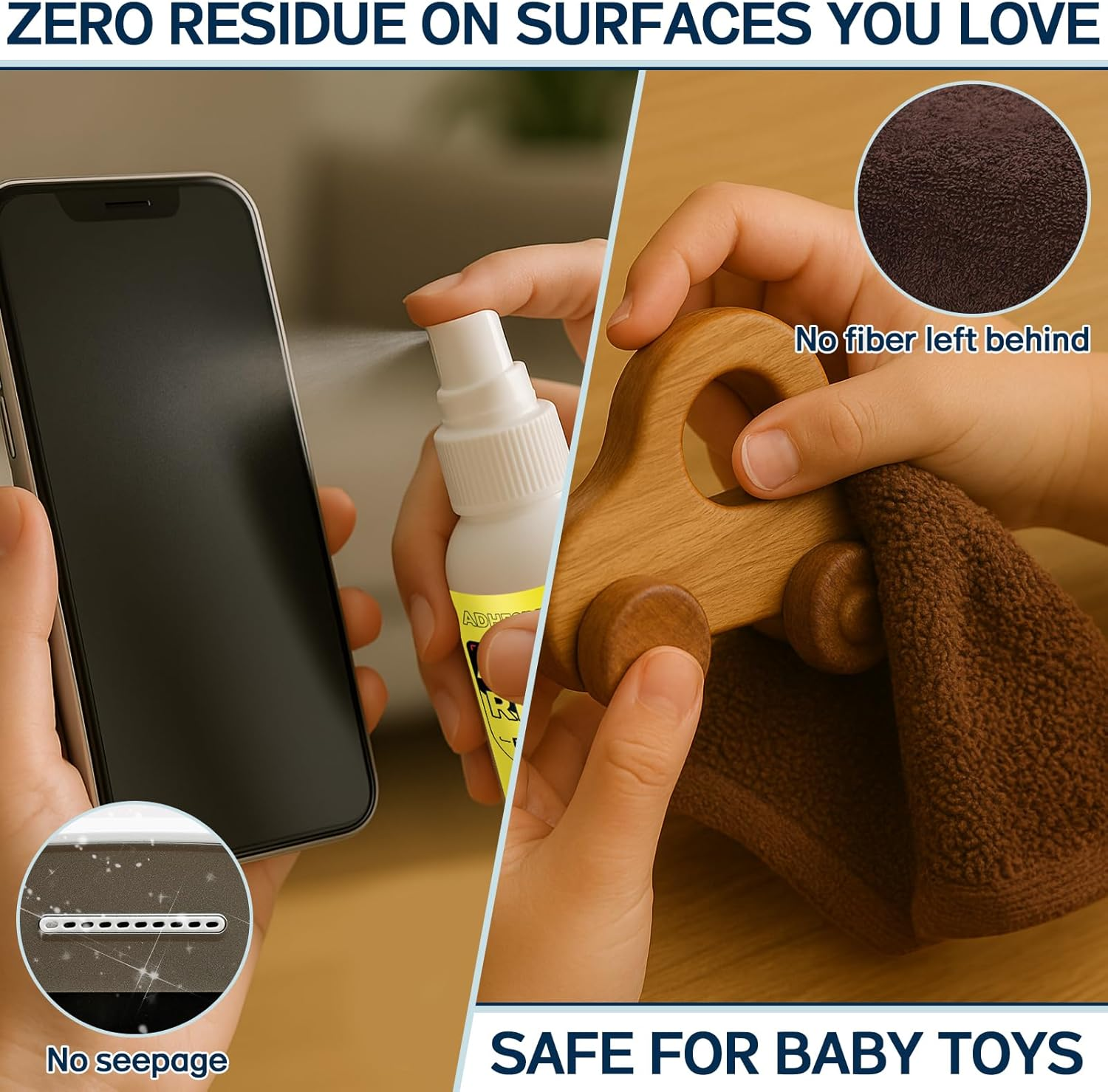 Sticker and Adhesive Remover Spray with Scraper, Multi-Surface Sticky Stuff Remover for Labels, Tape Residue, and Grease, Safe for Car, Glass, Plastic, and Wood, 120Ml image number 2