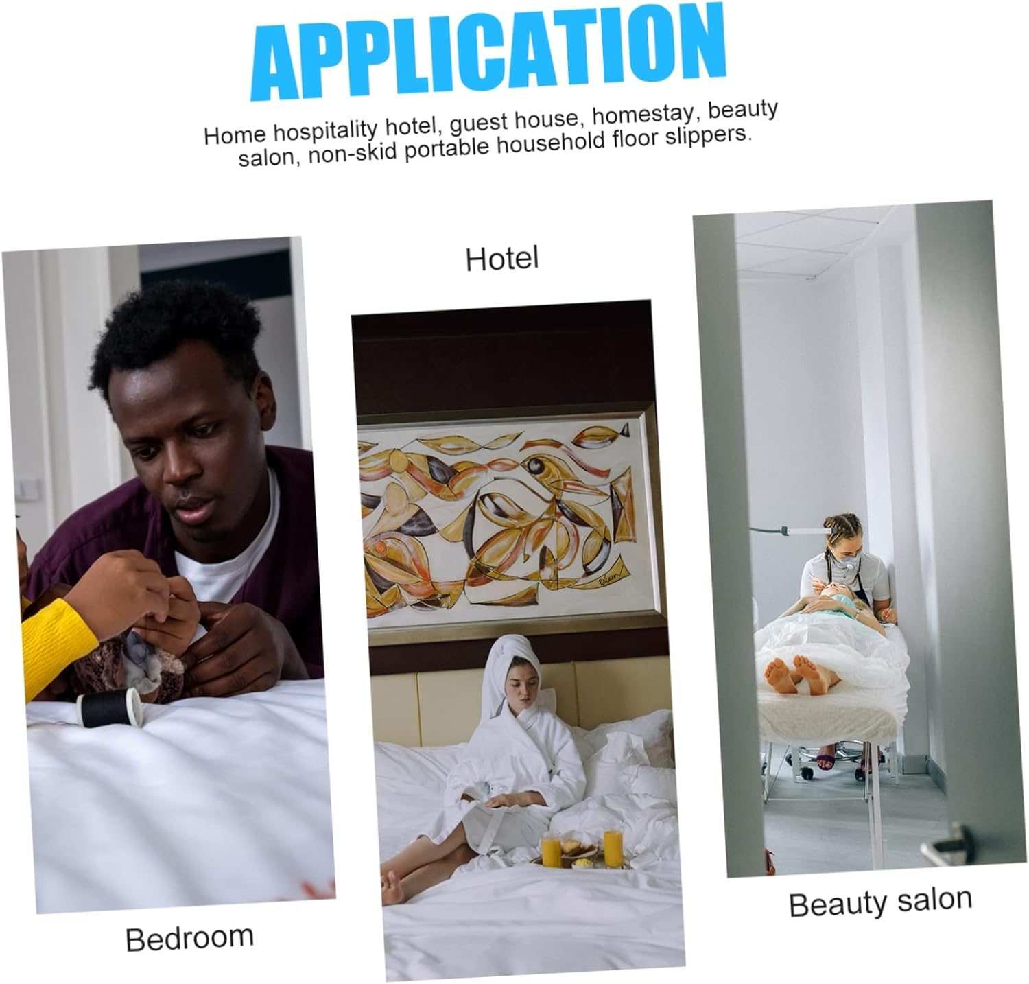 6Pairs Disposable Slippers Lightweight Indoor Coral Slippers Home Guest Unisex image number 6