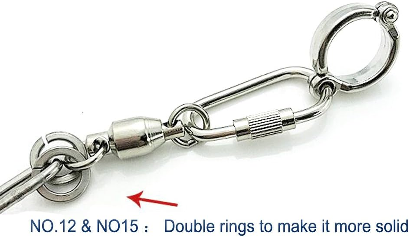 Ebamaz Parrot Foot Chain for Small Medium Large Birds Stainless Steel Anklet Ring for Pet Training (NO.15 (14.5Mm))