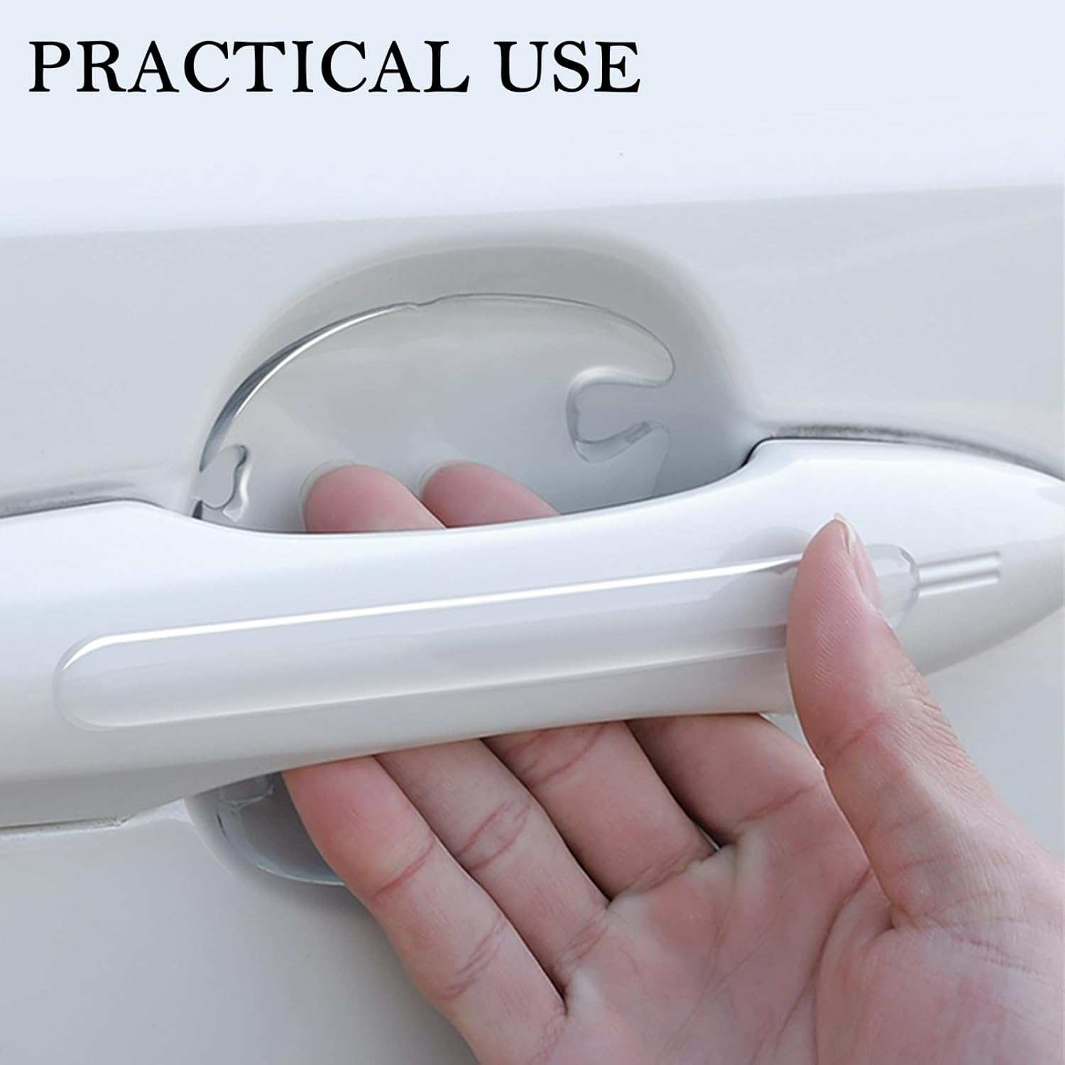 4PCS Car Door Handle Protectors 4PCS Car Door Handle Cup Protector Kit,Pvc Car Door Handle Scratch Protector for Scratches as Car Decorations,Universal Car Door Handle Scratch Protector (Transparent)