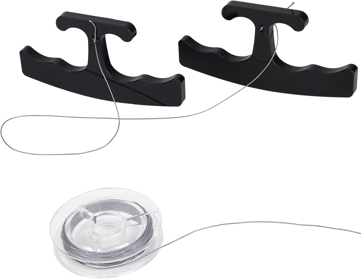 Car Emblem Removal Tool Wrap Tools, Plate Line Badge Remover with Spare Nylon Line Ergonomic Handle Debadge Tool for Vehicle Logos Nameplates Paste Signs (Black) image number 5