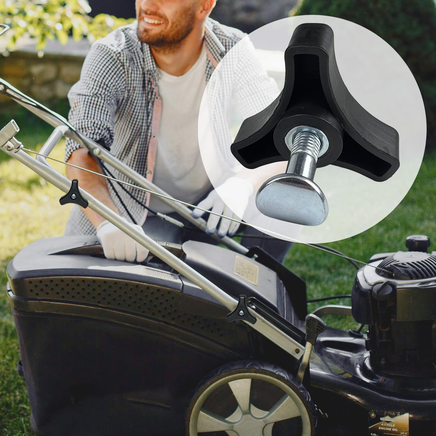 2 Sets Lawn Mower Handle Bolts, Triangle Handle Screw Replacement for Honda, Craftsman, Murray & Most Mowers, Universal Lawn Mower Parts & Accessories Kit image number 1