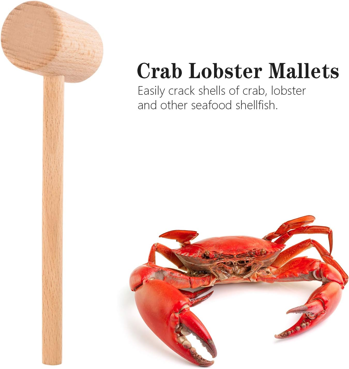Wooden Crab Mallet for Chocolate, Mini Wooden Hammer Multi-Purpose for Kids Toys Crab Lobster Mallets, 3Pcs image number 4