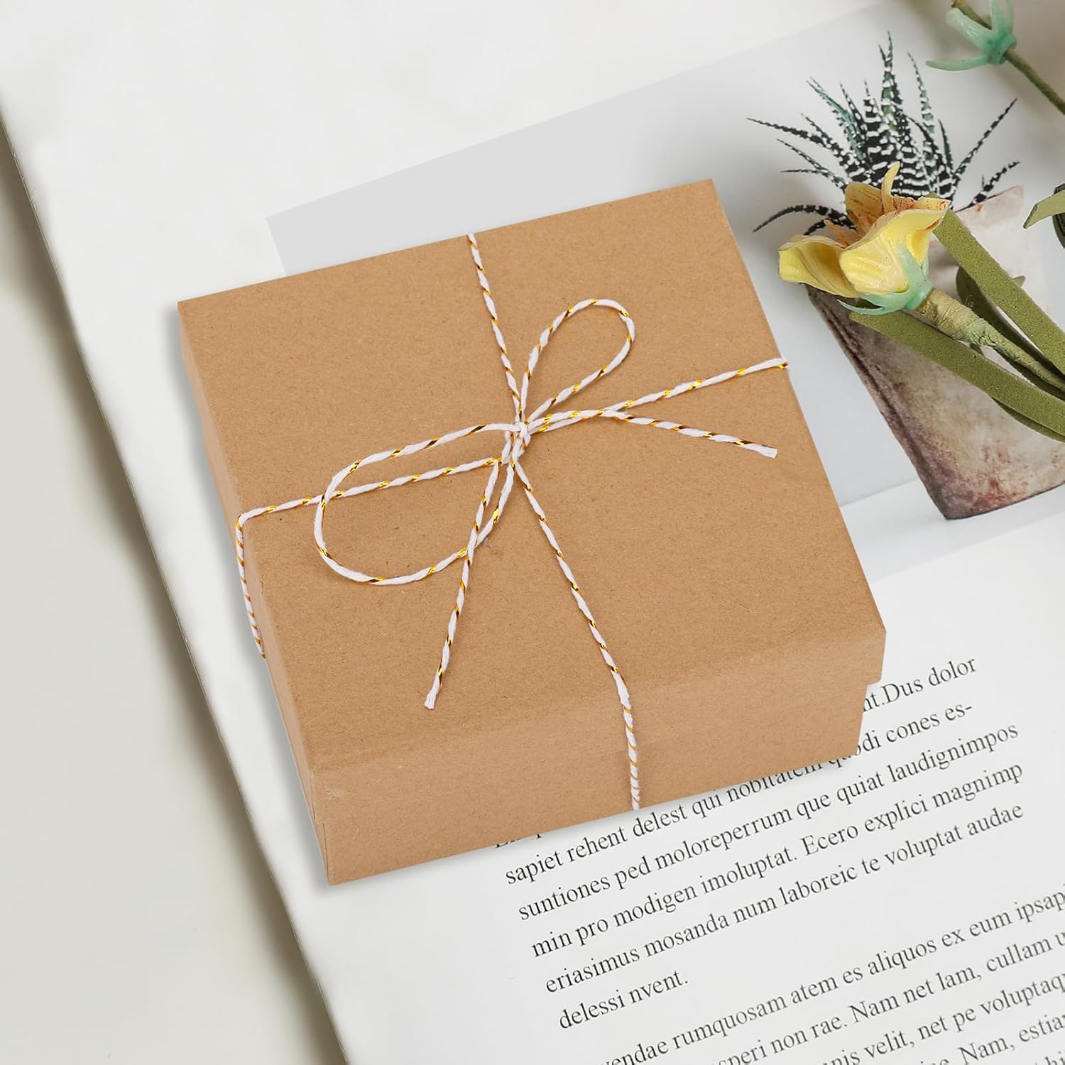 Anwyll Gold Silver Twine String - 656Ft 2MM Christmas Twine String Cotton Bakers Metallic Gold and Silver Twines Strings for Crafts Ornament Gift Wrapping Christmas Holiday Home Decoration - Gold And Silver image number 6