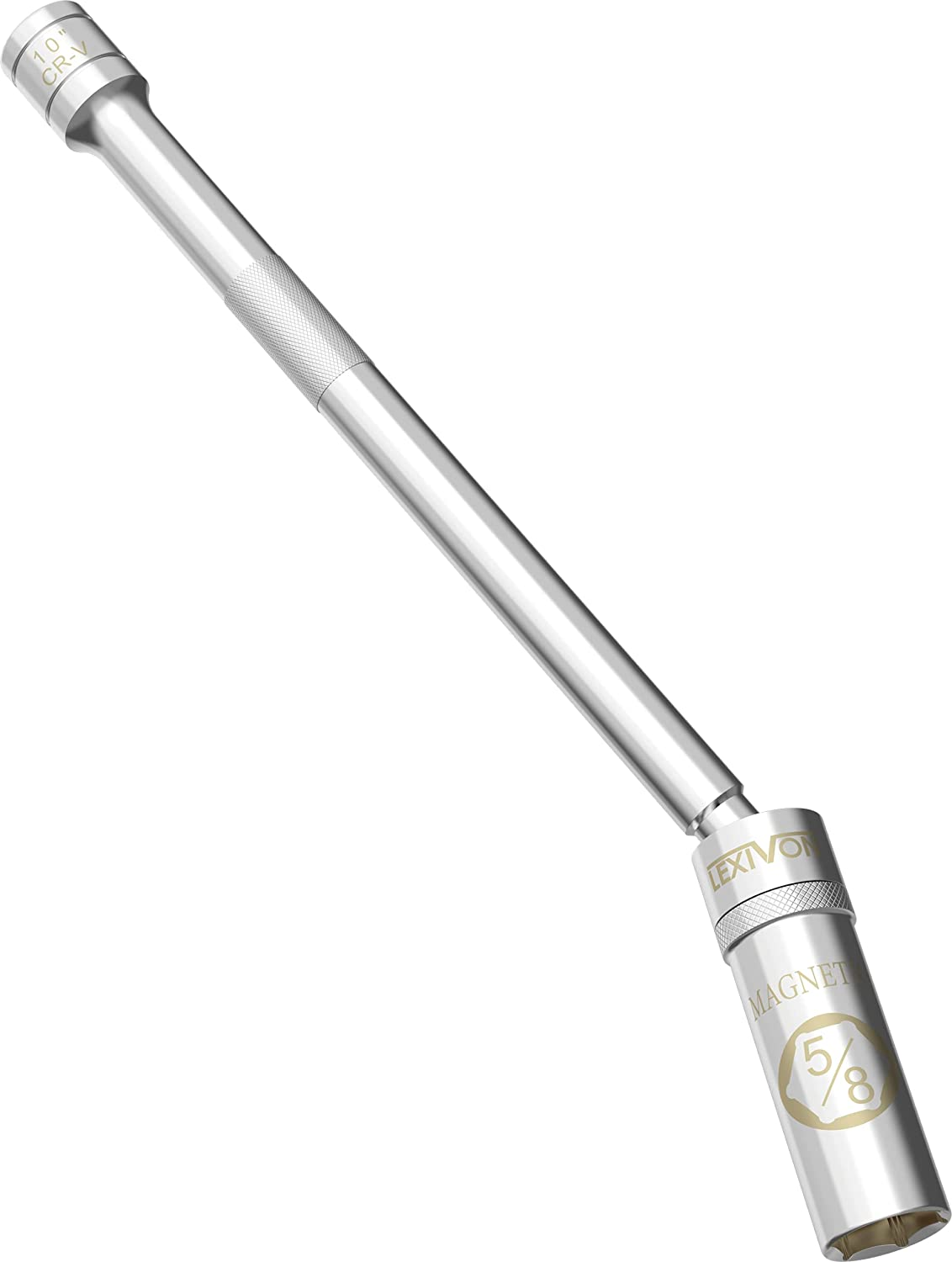 LEXIVON 5/8" Swivel Magnetic Spark Plug Socket, 3/8" Drive X 10" Total Length | Enhanced Magnetic Design with Thin Wall Socket, Cr-V Steel (LX-122) image number 3