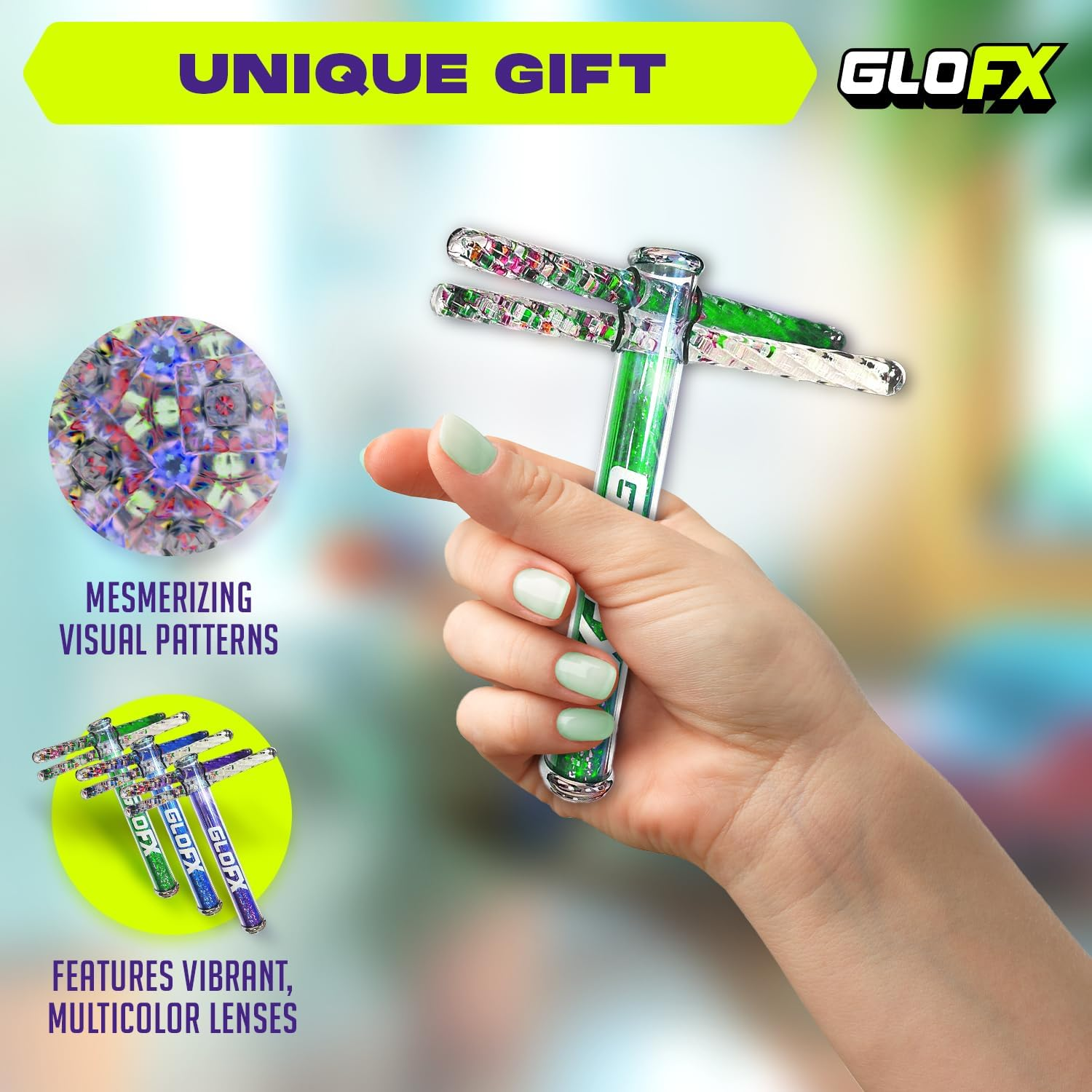 Glofx Liquid X-Kaleidoscope Tube Toy - Rave EDM Kaleidoscope Toy