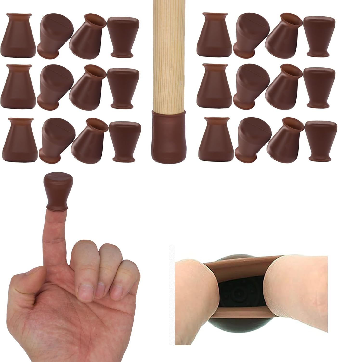 Simpracon round Leg Diameter 1/2&rdquo; Extra Small Chair Leg Floor Protectors Non-Slip Chair Leg Caps Bottom Ultra Small Furniture Feet Covers for Hardwood Floors Prevent Scratches,24 PCS