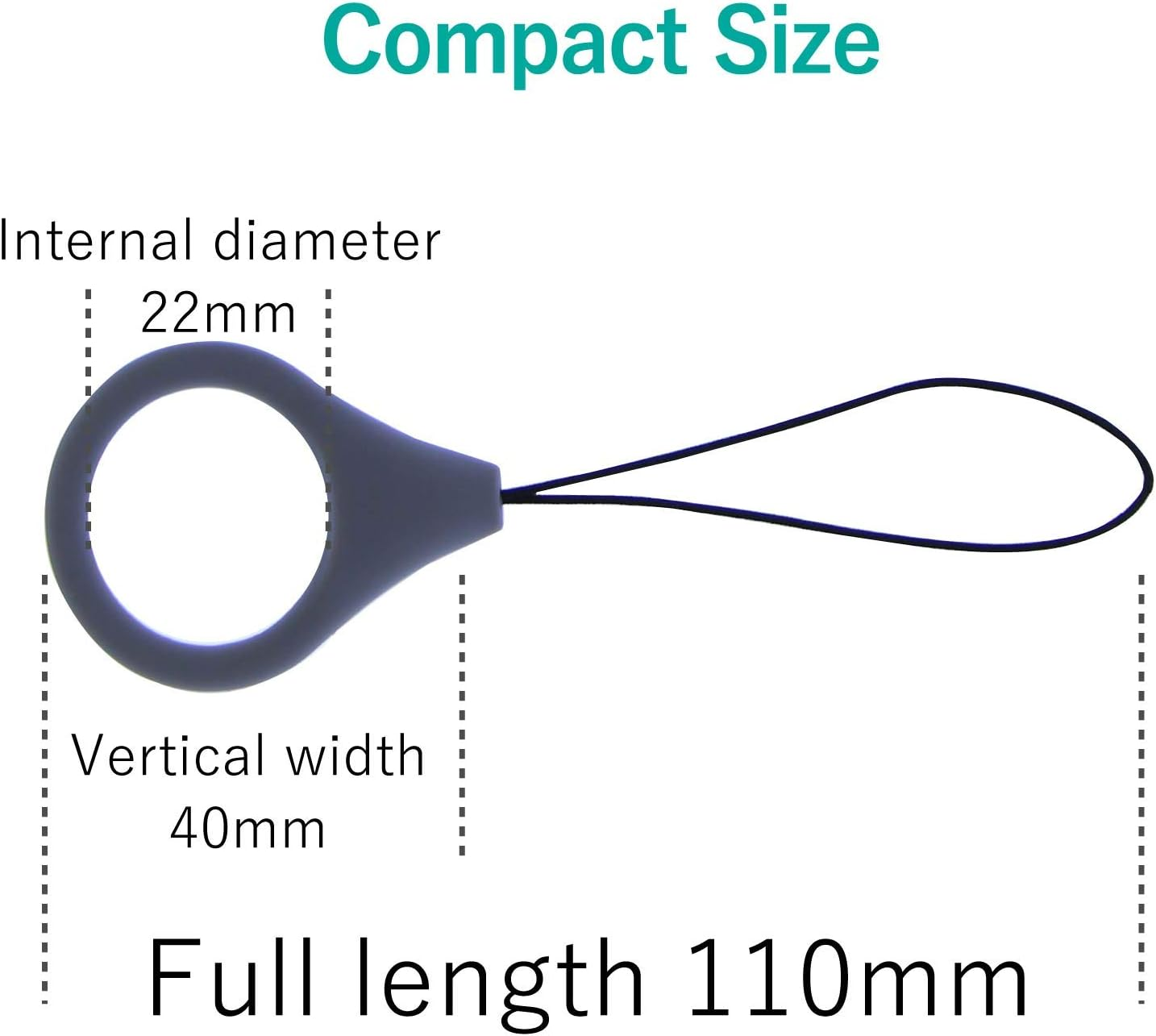 Elecom P-STF01LBK Ring Strap, for Cell Phones, Smartphones, Size L, Inner Diameter 0.9 Inches (22 Mm), Silicone Anti-Slip Fingers, Black image number 1