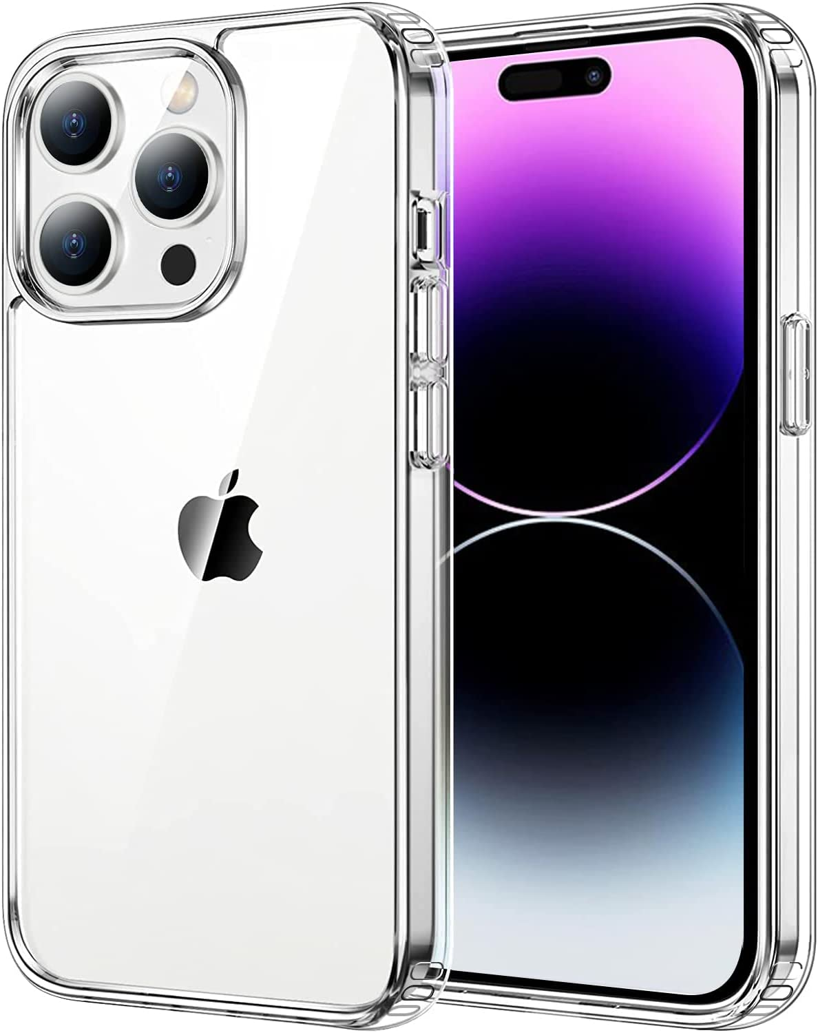 T Tersely Crystal Clear Case Cover for Iphone 14 Pro Max (6.7-Inch), Non-Yellowing Hard Back Slim Shockproof Bumper, Suitable for Wireless Charging image number 2