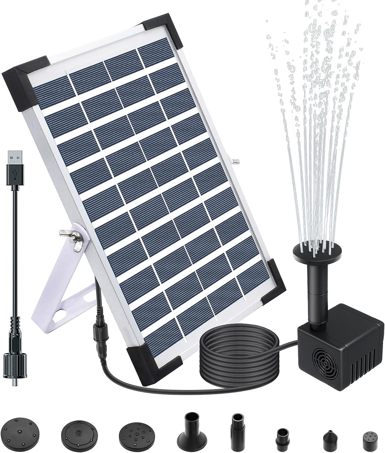 Lewisia 5W Solar Fountain Pump for Pool Pond Bird Bath Garden Decoration Submersible Fountain Pump Kit image number 4