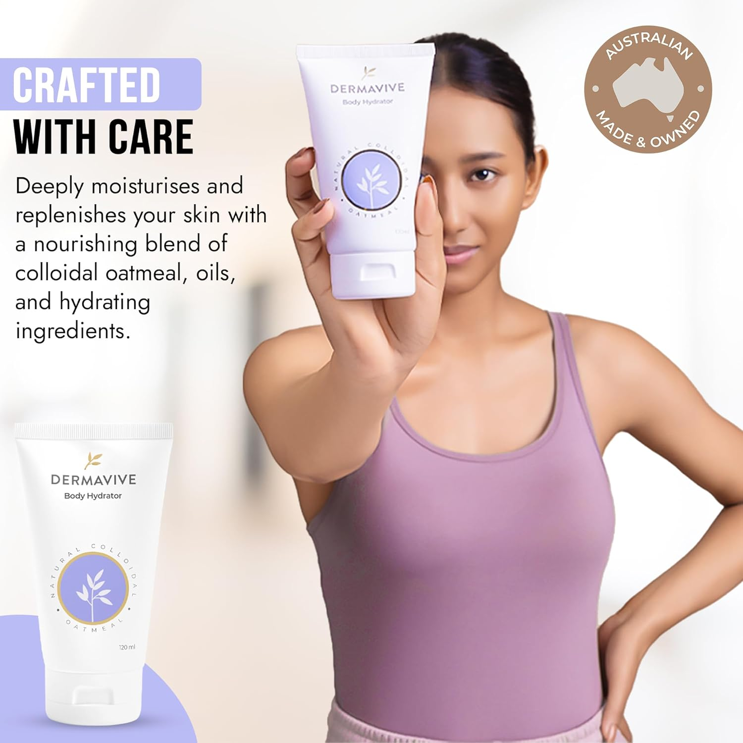 Dermavive Oatmeal Body Hydrator &ndash; Colloidal Oatmeal Moisturizing Oil for Itchy, Dry, Flaky & Sensitive Skin &ndash; Nourishing After-Shower Body Oil for Kids, Teens & Adults &ndash; 120Ml (4.05 Fl Oz) image number 5