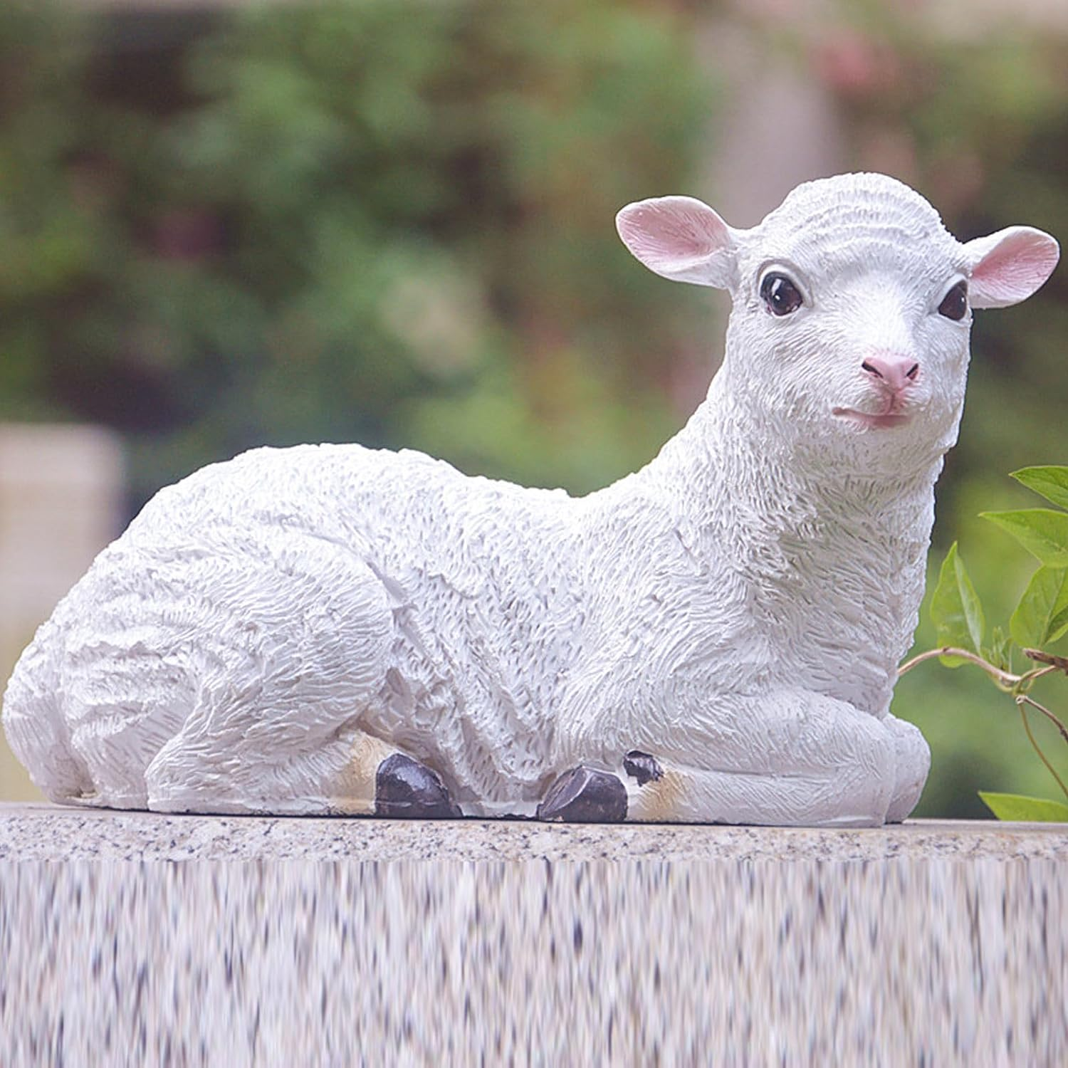 Resin Sheep Statue, Exquisite and Lifelike Garden Decoration with Versatile Design, for Outdoor and Indoor Decor, Sheep Figurine (Lying) image number 4
