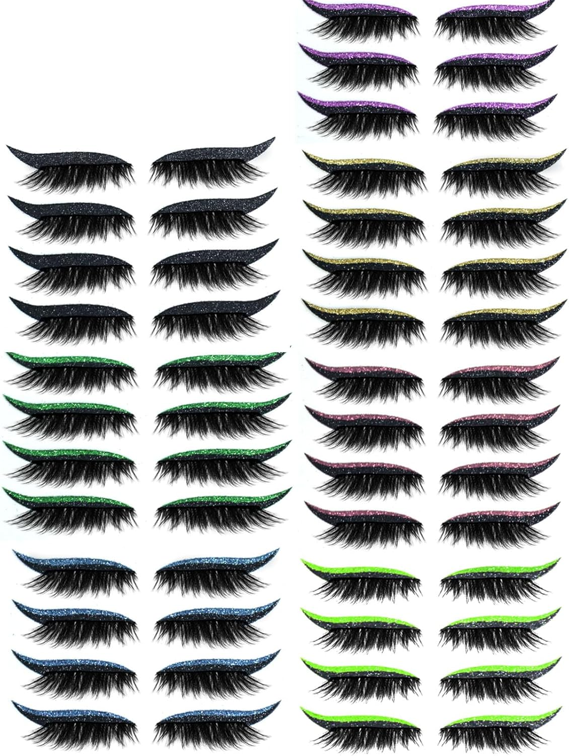 Eye Wigs Lashes with Eye Shadow, 2026 New Reusable Natural Eyes Shadow Eyelash Patch with Glitter, Lazy Eyelash Patch for Party Prom, 1-Second Perfect Eyes (Black)