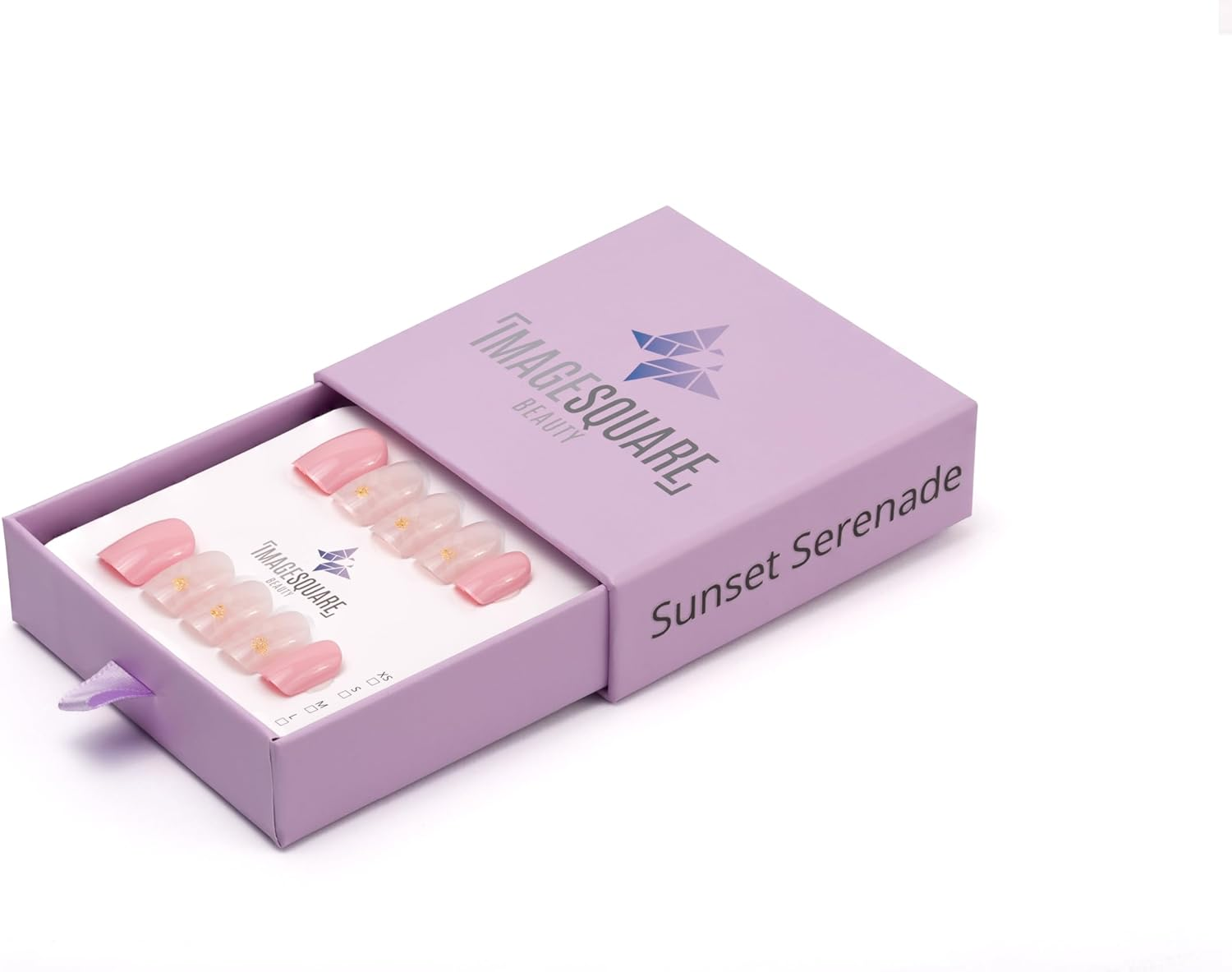 Press-On Nails (Sunset Serenade, Short) - Blissful Blush image number 7