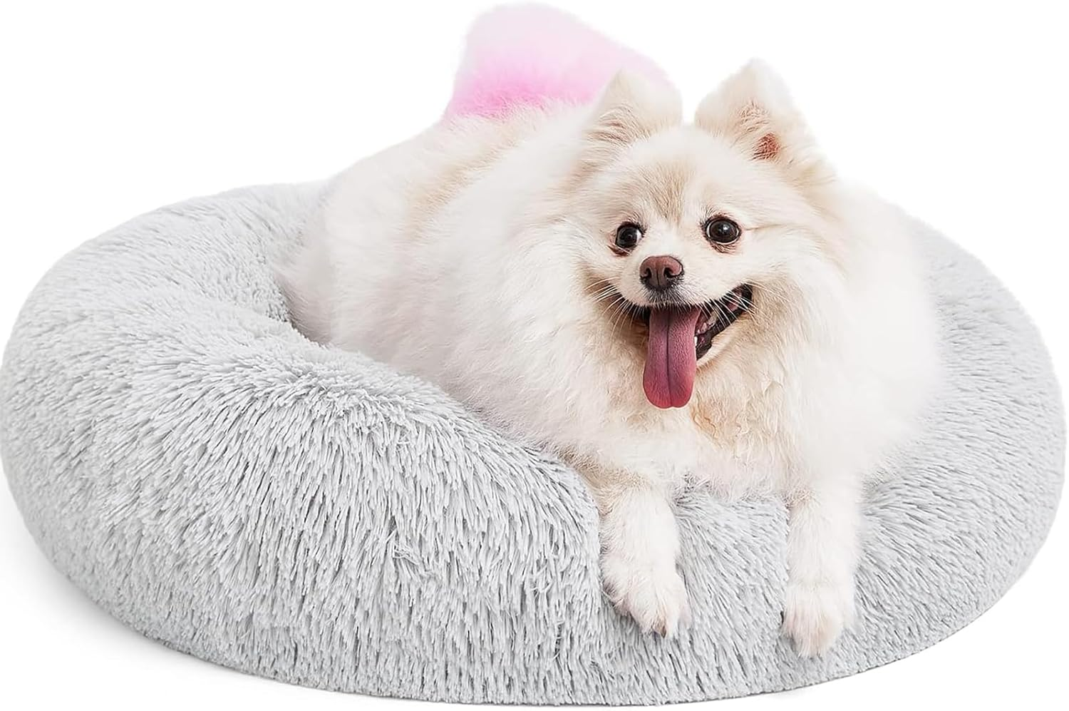 Calming Dog Bed Donut anti Anxiety Fluffy Bed for Small Medium Dog and Cat - Relieve Anxiety and Promote Restful Sleep image number 3