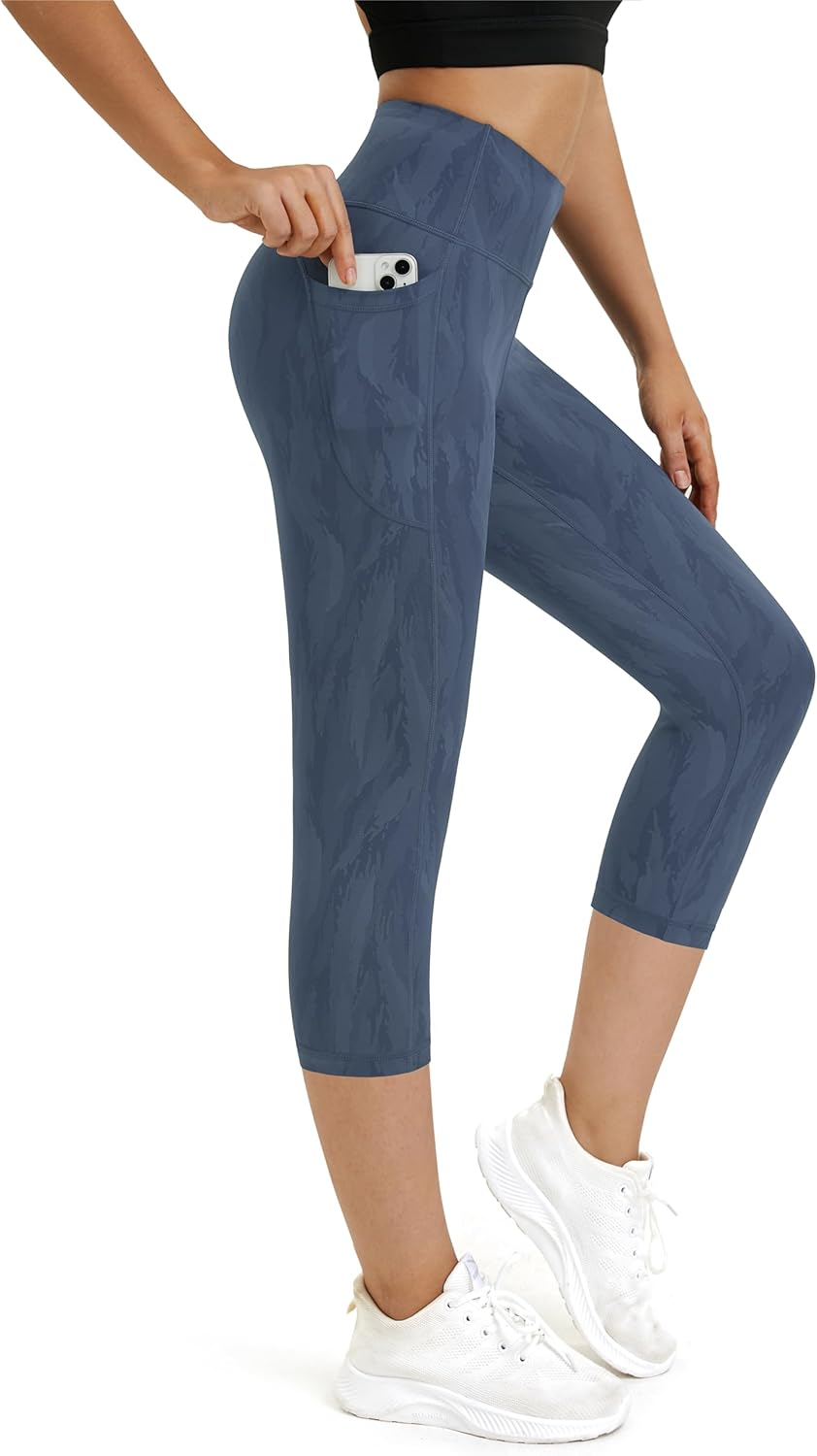 Buepeara Anti-Cellulite Women'S Sports Trousers with Pockets, High Waist Opaque Sports Leggings for Sports and Everyday Use