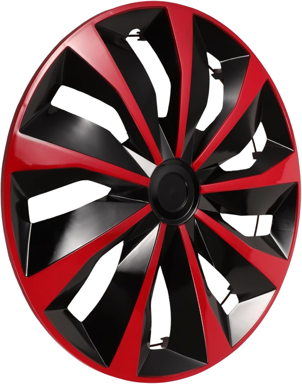 ASAKKURA Universal 14-Inch Black and Red Automotive Wheel Hub Covers Hubcaps Replacement for Cars and Trucks Sturdy Steel Car Hub Caps image number 5