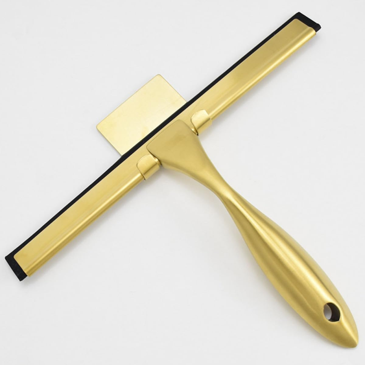 Yardwe 10-Inch Gold Stainless Steel Window Squeegee with Rubber Blade, Shower Glass Door Cleaner and Bathroom Scraper for Tile and Glass Surfaces, Home Window Cleaning Tool image number 1