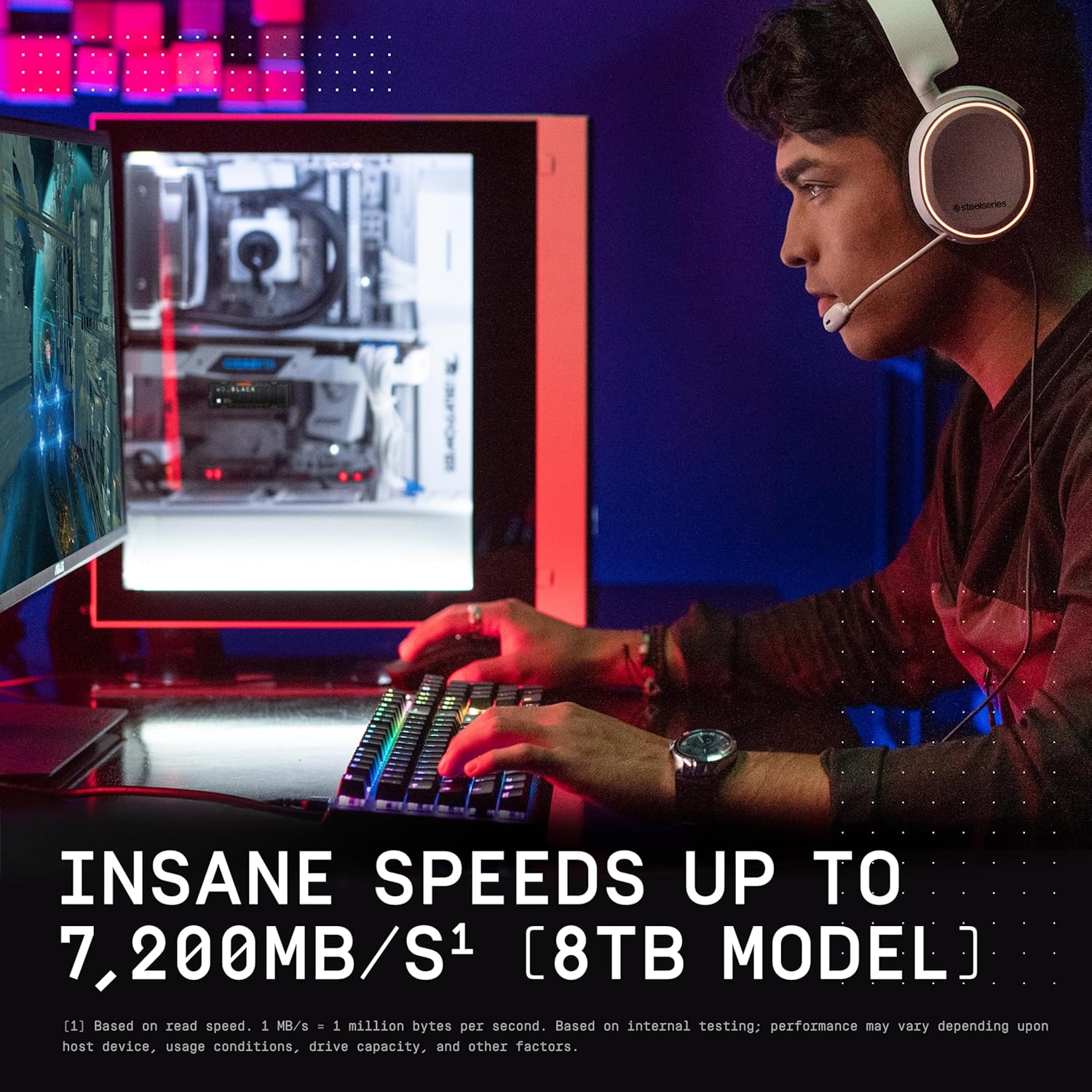 WD_BLACK 8TB SN850X Nvme Internal Gaming Solid State Drive with Heatsink - Works with Playstation 5, Gen4 Pcie, M.2 2280, up to 7,200 Mb/S - WDS800T2XHE