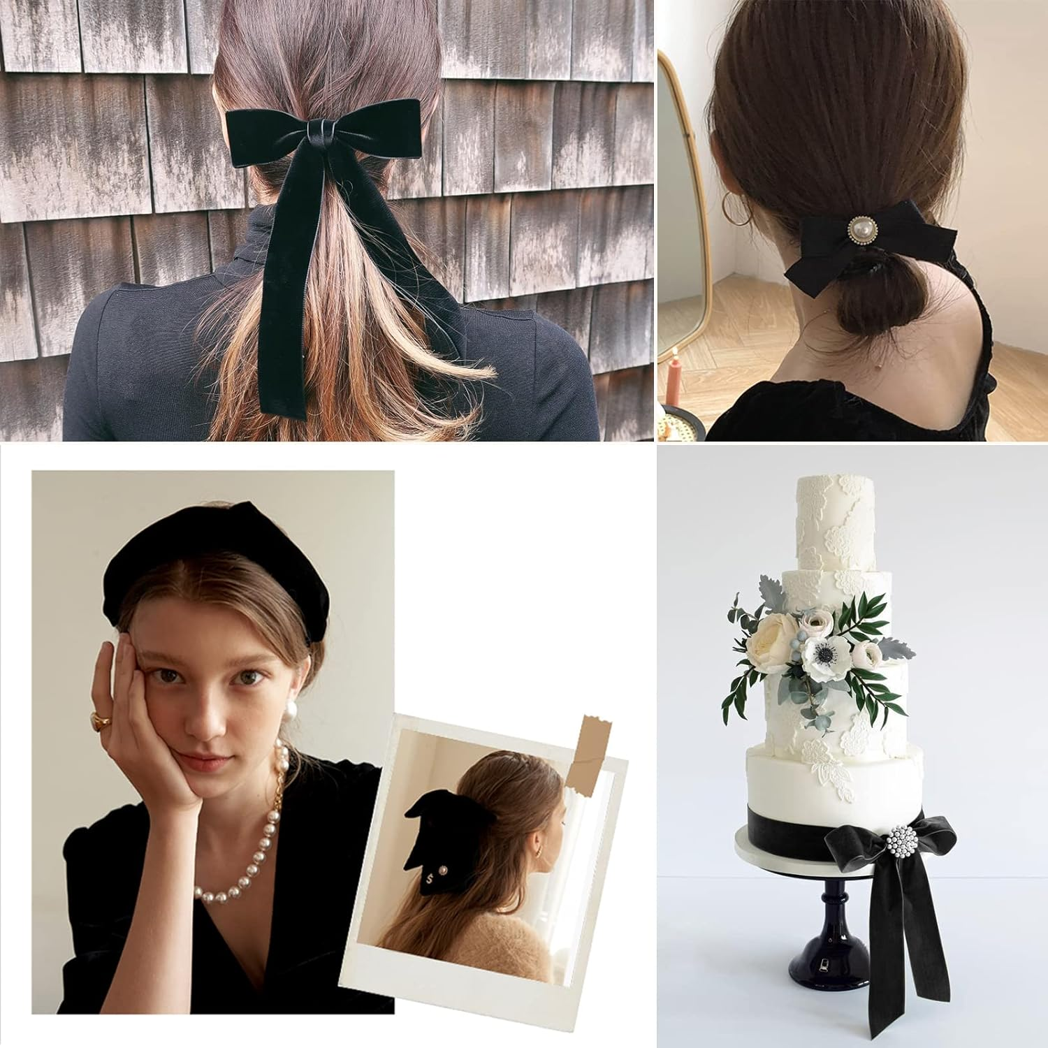 Black Velvet Ribbon 1 Inch X 30 Yards Vintage Nylon Velvet Wired Ribbon with Spool for Gifts Wrapping Home Decor Wedding Decorations DIY Crafts Projects image number 3