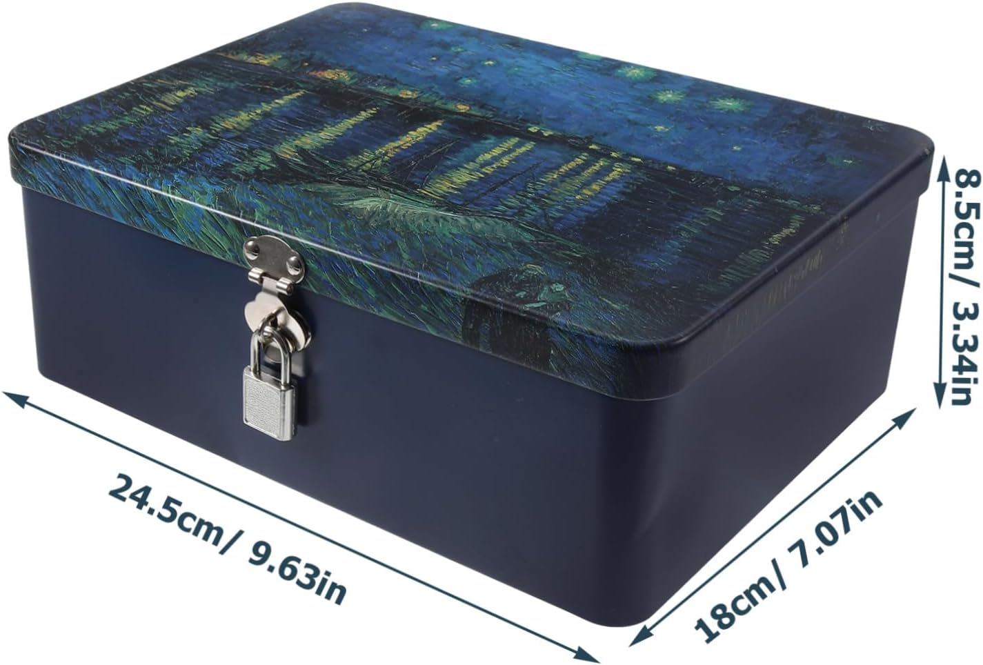 Tinplate Storage Case Lock Vintage Keepsake Box for Jewelry Crafts Lightweight and Compact Tinplate Container for and Memorabilia For image number 2