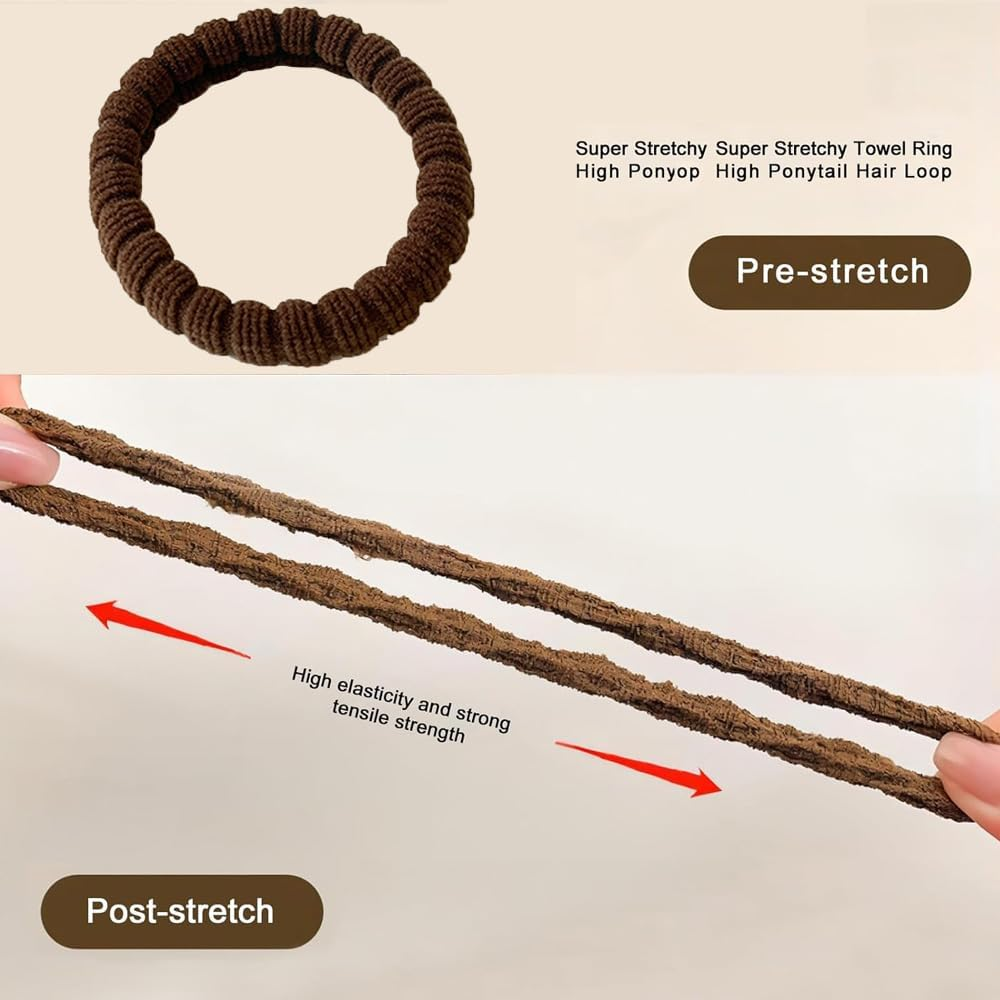 5Pcs Hair Ties, Elastic Hair Bands No Tug Scrunchies Hair Bands with Strong for Women/Girls/Thick Hair image number 5