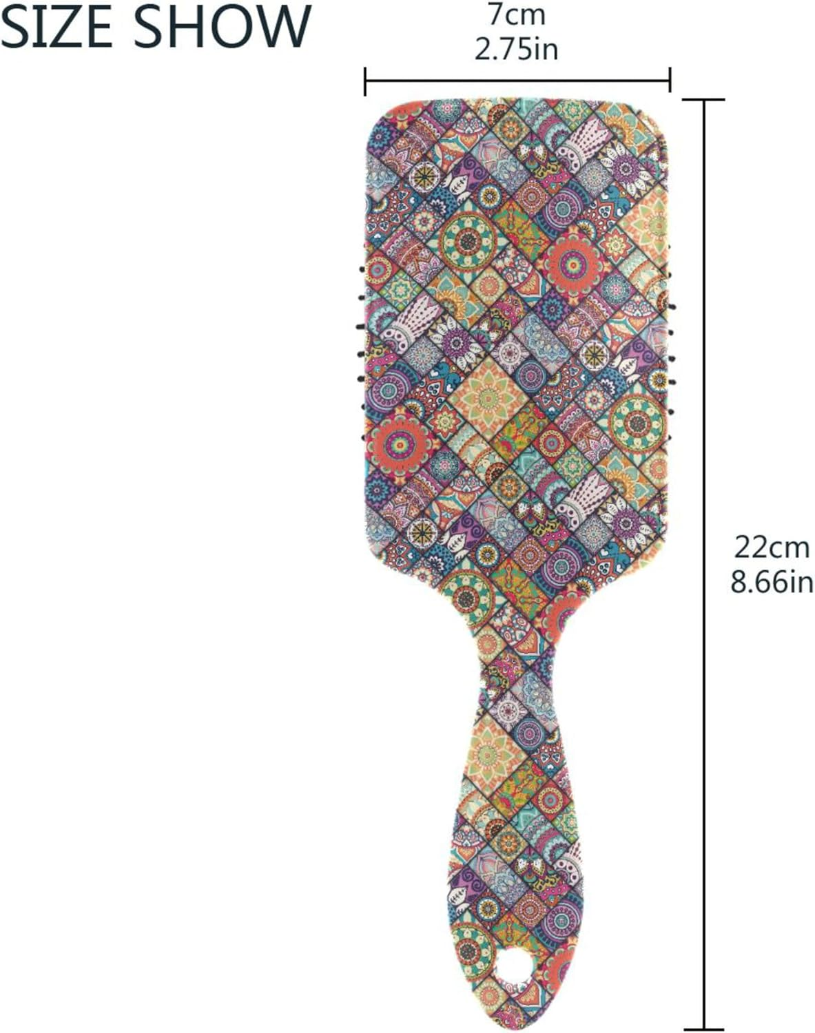 Curl Defining Brushes Vintage Decorative Paddle Brushes Detangling Brushes for Curly Hair Detangling and Adding Shine image number 3