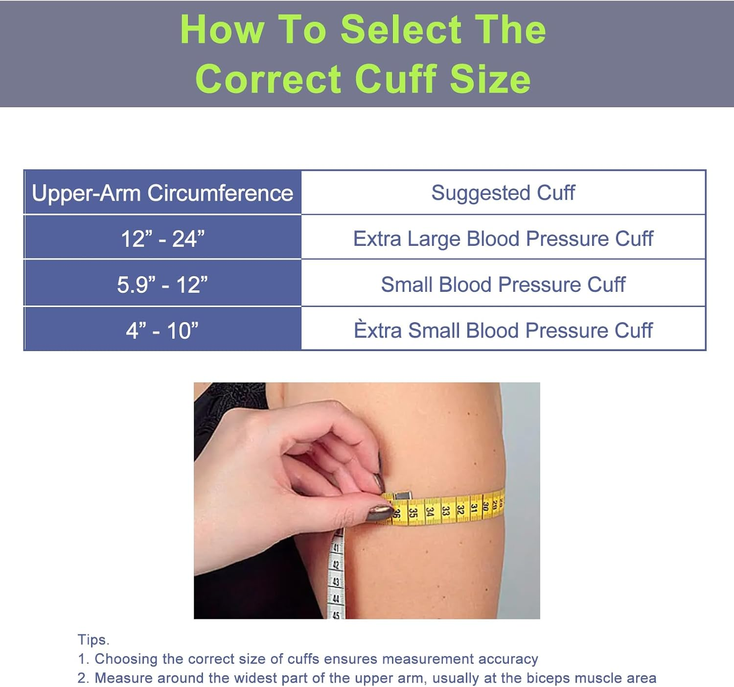Replacement Extra Large Cuff for Omron BP Monitors 22-52CM Big Arm - Adjustable XL Blood Pressure Cuff, Includes 6 Universal Interface, Blood Pressure Monitors Large Cuff Compatible image number 5
