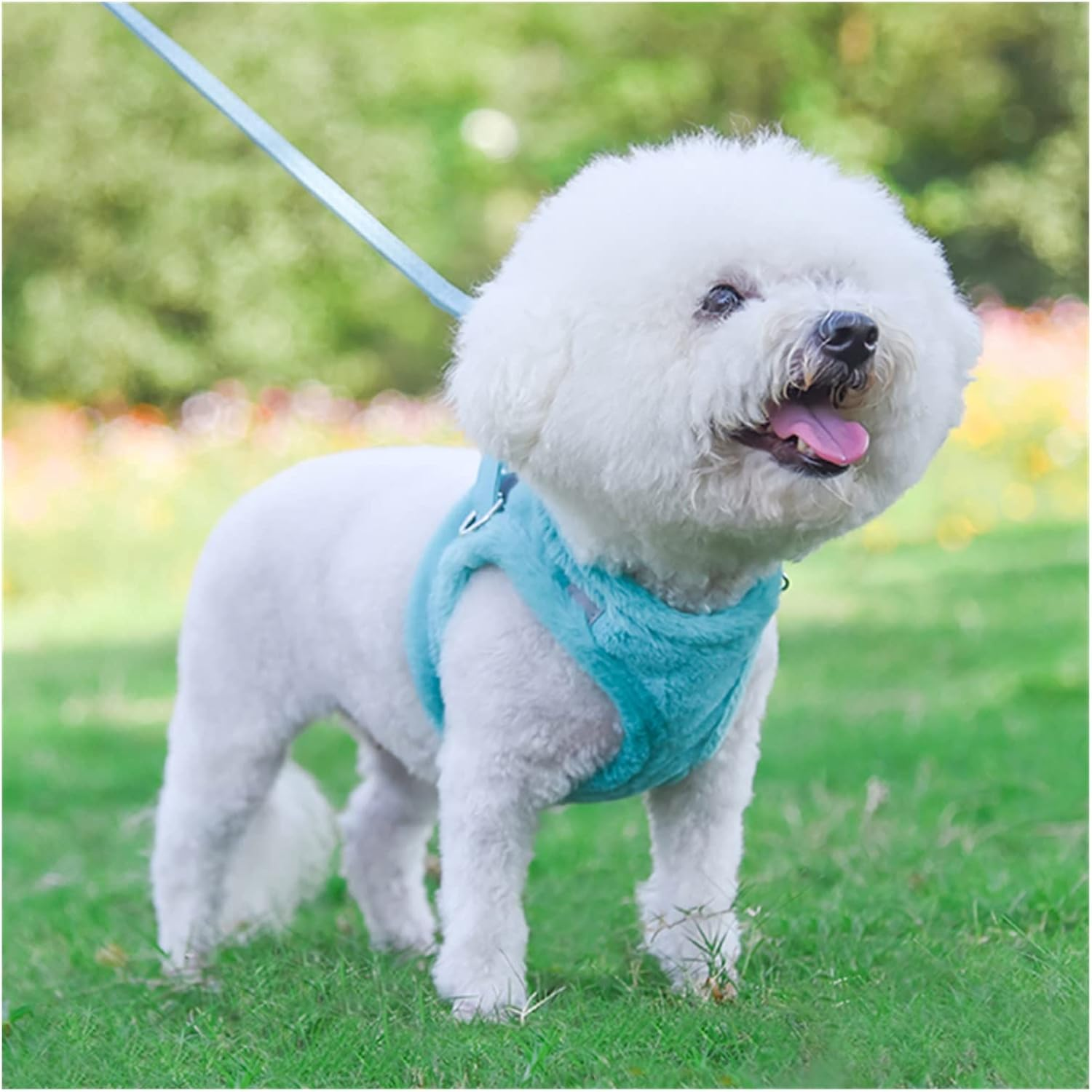 KANGYEBAIHUODIAN Adjustable Dog Harness No Pull Puppy Cat Winter Warm Harnesses Lead Leash French Bulldog Chihuahua Collar Rope Pet Accessories (Color : Pink, Size : L)