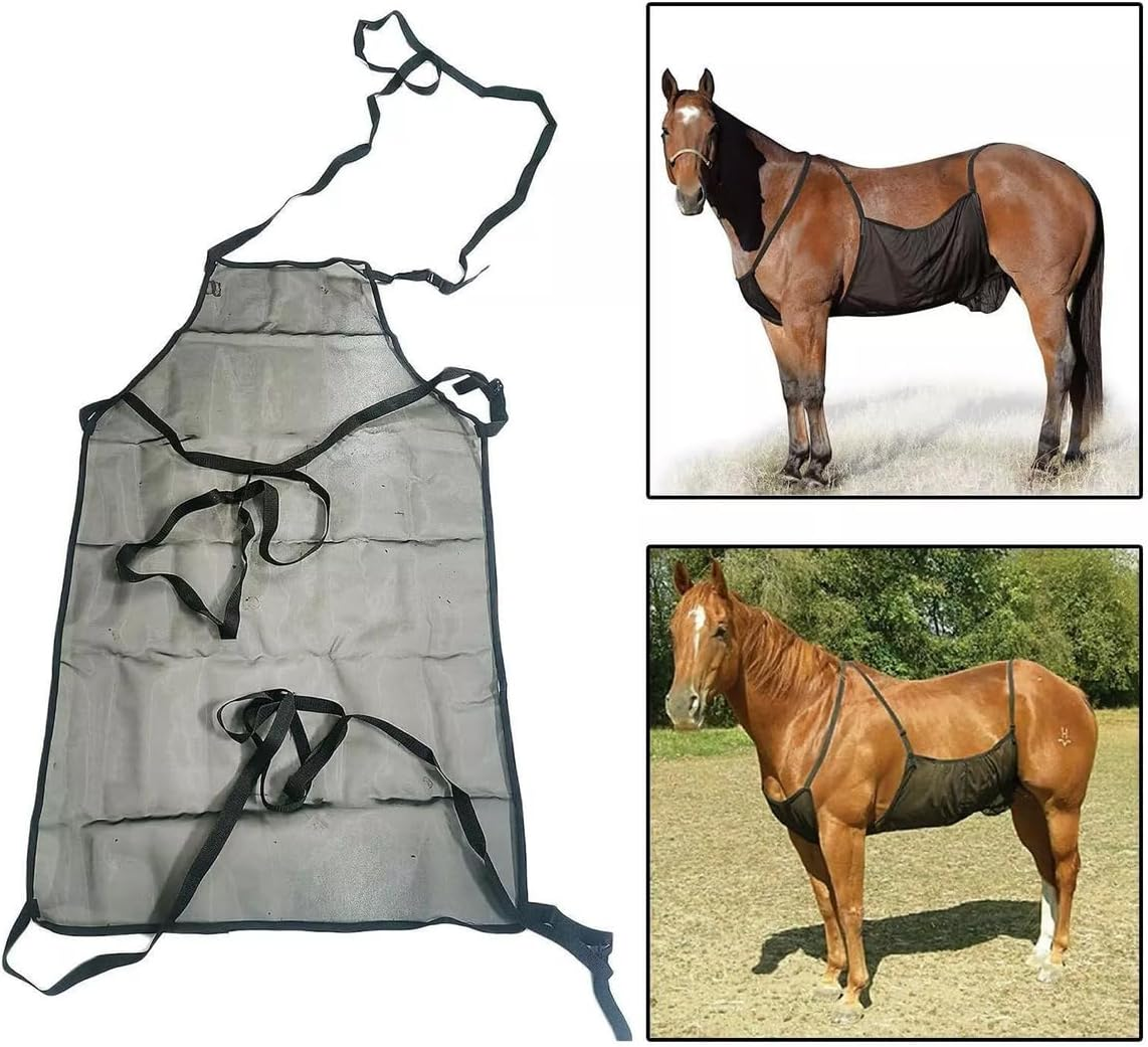 AIMALL Horse Belly Protection Cover - Fly-Proof Mosquito-Proof Anti-Scratch Net Bag for Full Belly Protection image number 5