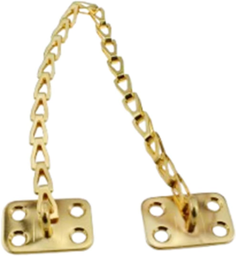 BLLNDX Furniture Chain Hardware 30.48 Cm Solid Polished Brass Beam Chain Door Window Safety Lock Fall Protection Chain Used to Restrict Windows Box Lids Cabinets Door Openings Range Silver
