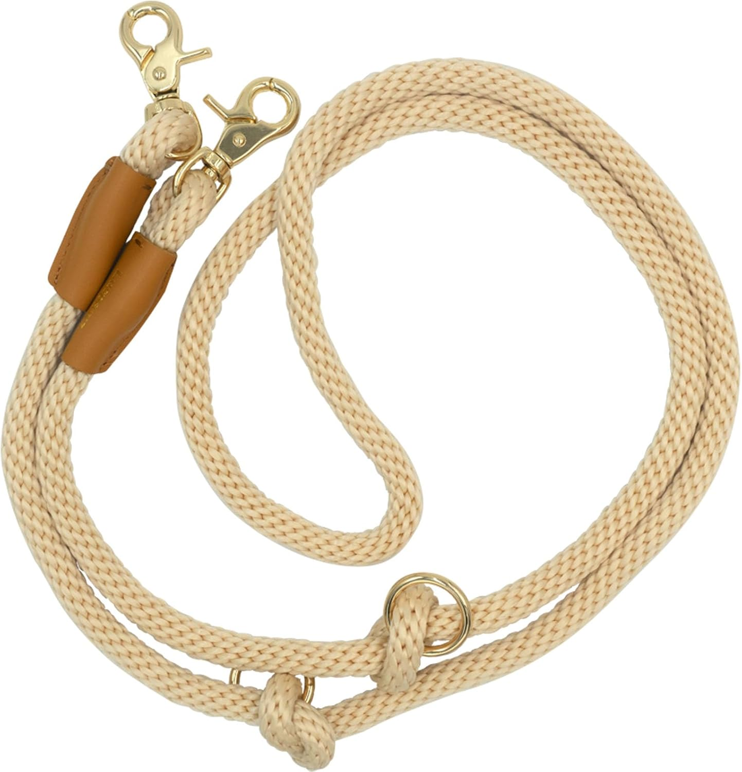 7FT Multifunctional Rope Dog Leash,Hands Free Dog Leash, Crossbody Rope Leash, Adjustable Long Leash for 2 Dogs (7Ft*12Mm, Lanvender)