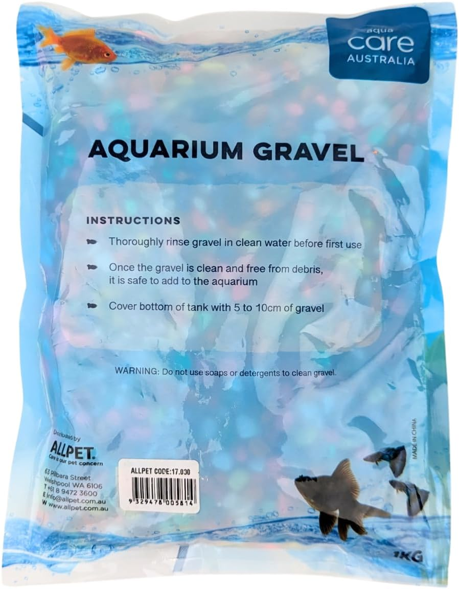 Aqua Care Aquarium Gravel Neon Rainbow 1Kg, 5-10Mm - Suitable for Freshwater and Saltwater Fish Tanks, Aqua Safe, Aquarium Decorative Gravel